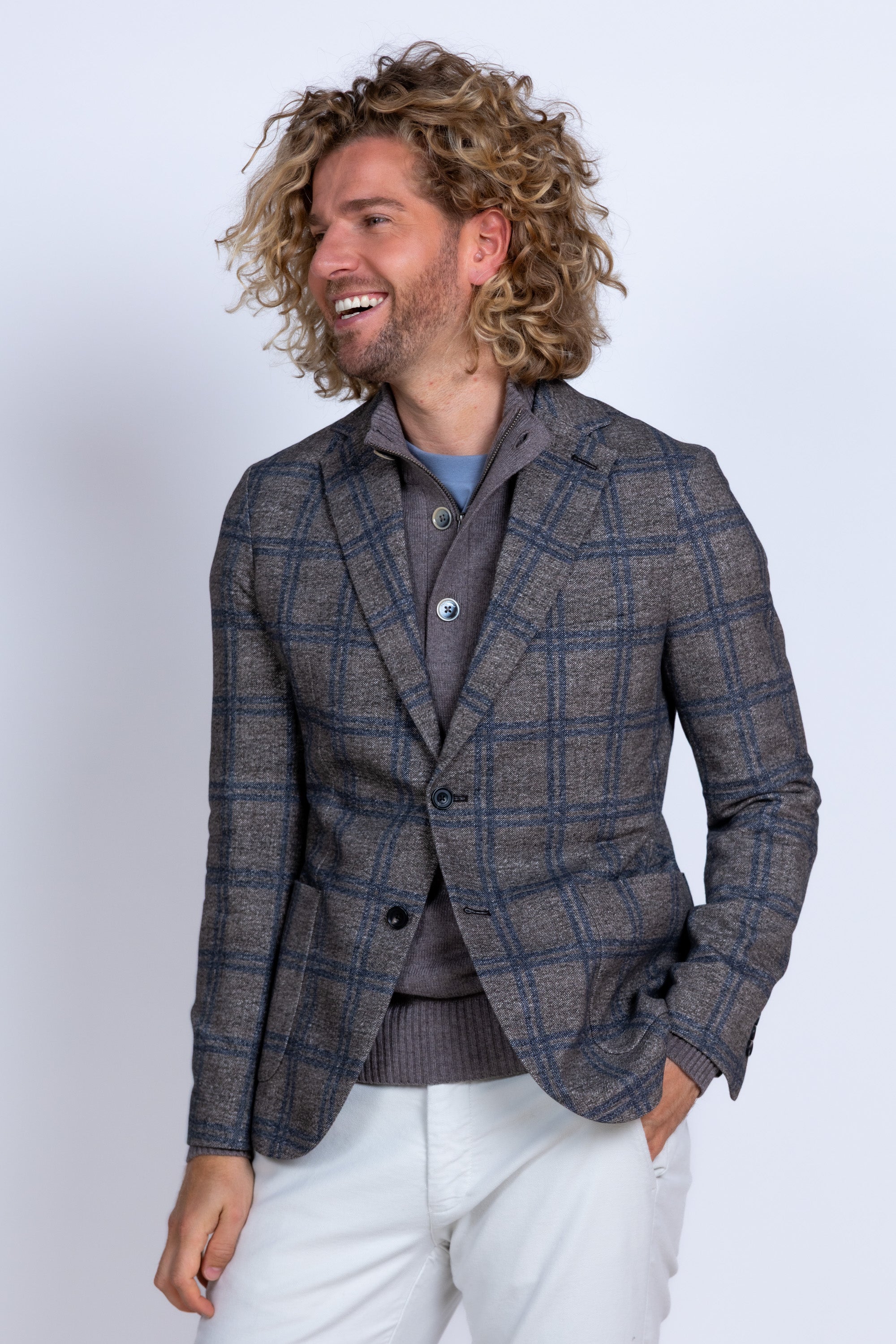 Blazer met ruit - Bruin