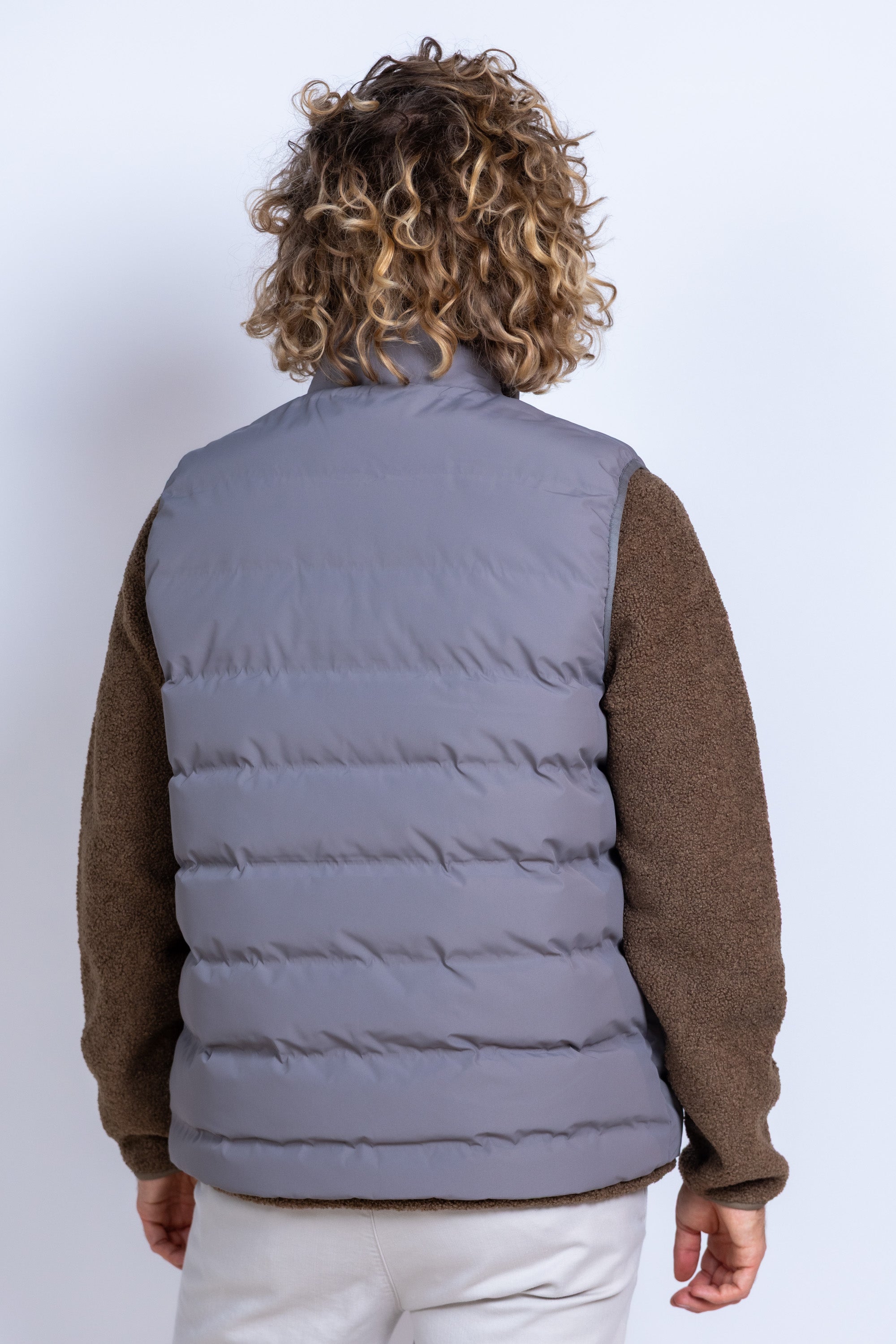 Bodywarmer met rits - Grijs/groen