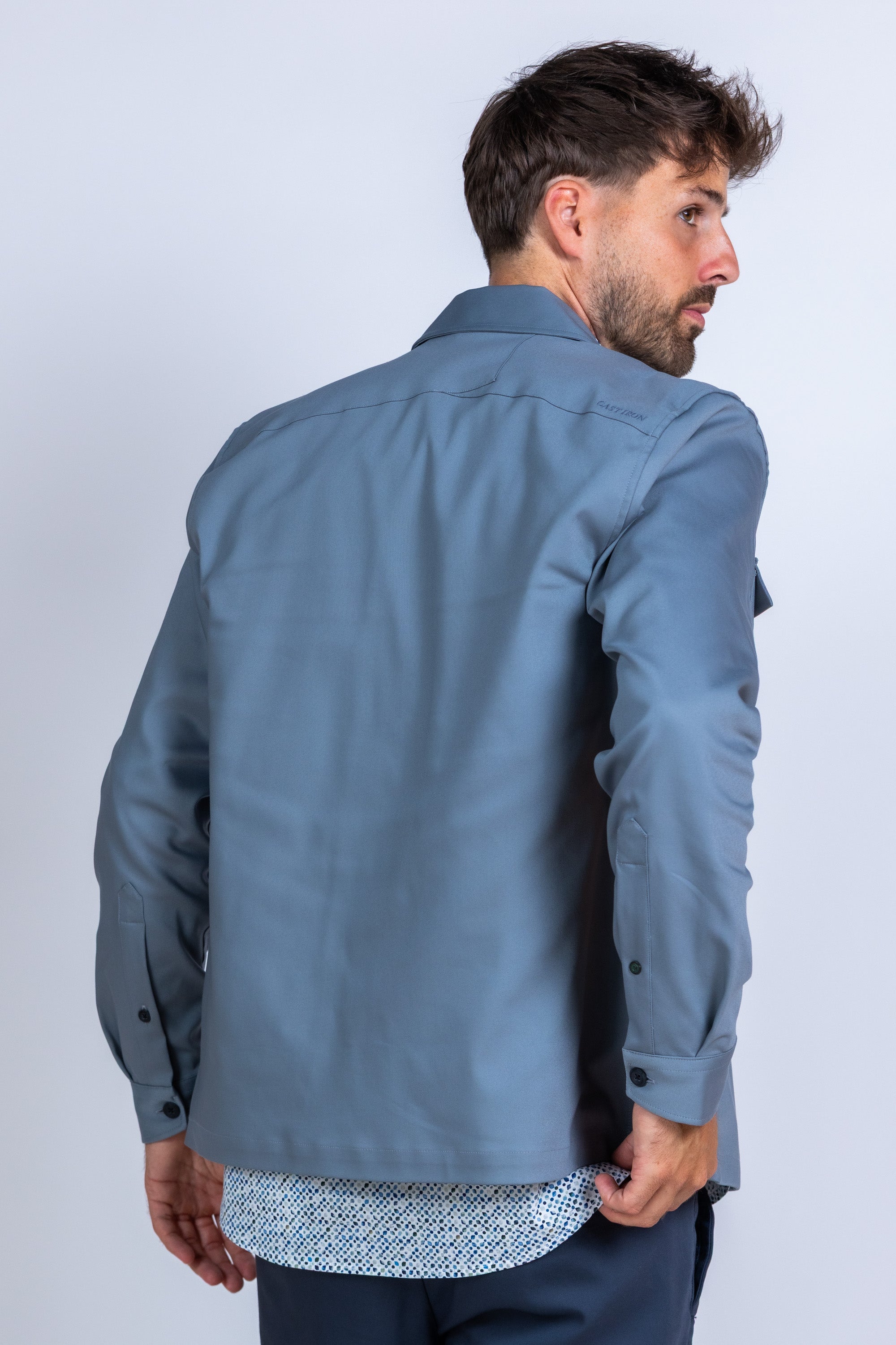 Jasje met rits - Blauw/grijs