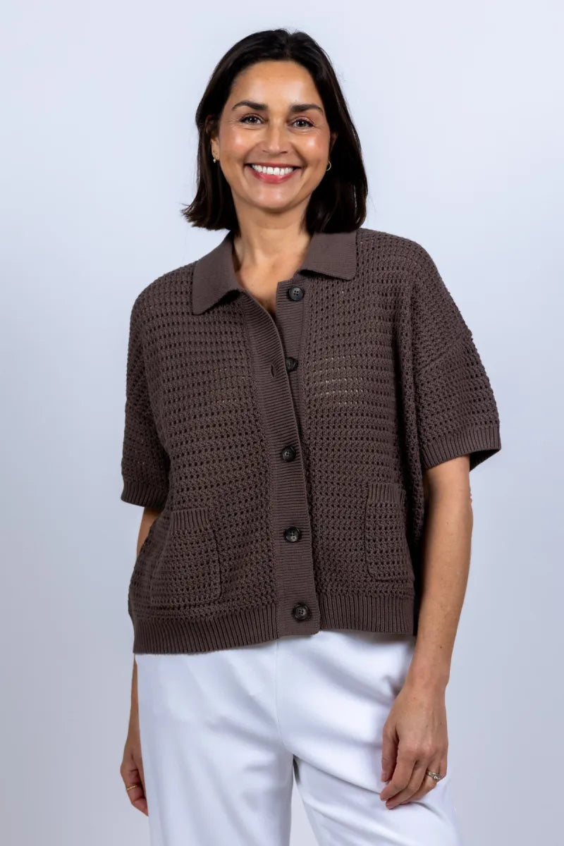 REPEAT REPEAT 401147 REPEAT 401147 Vest met knopen - Bruin