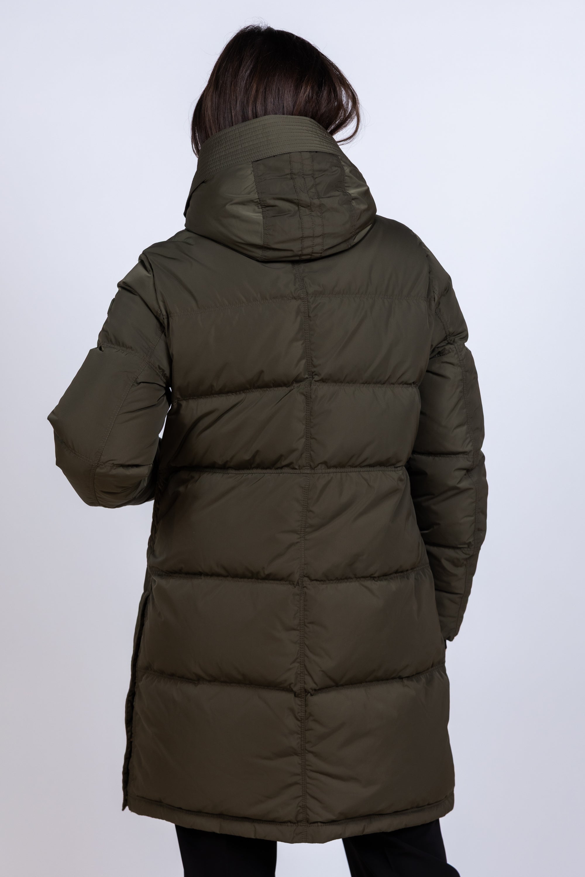Halflange jas met capuchon - Khaki
