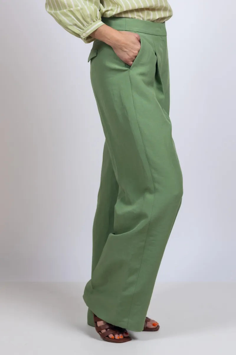 LUISA CERANO LUISA CERANO 638901-3824 Wijde pantalon - Appelgroen