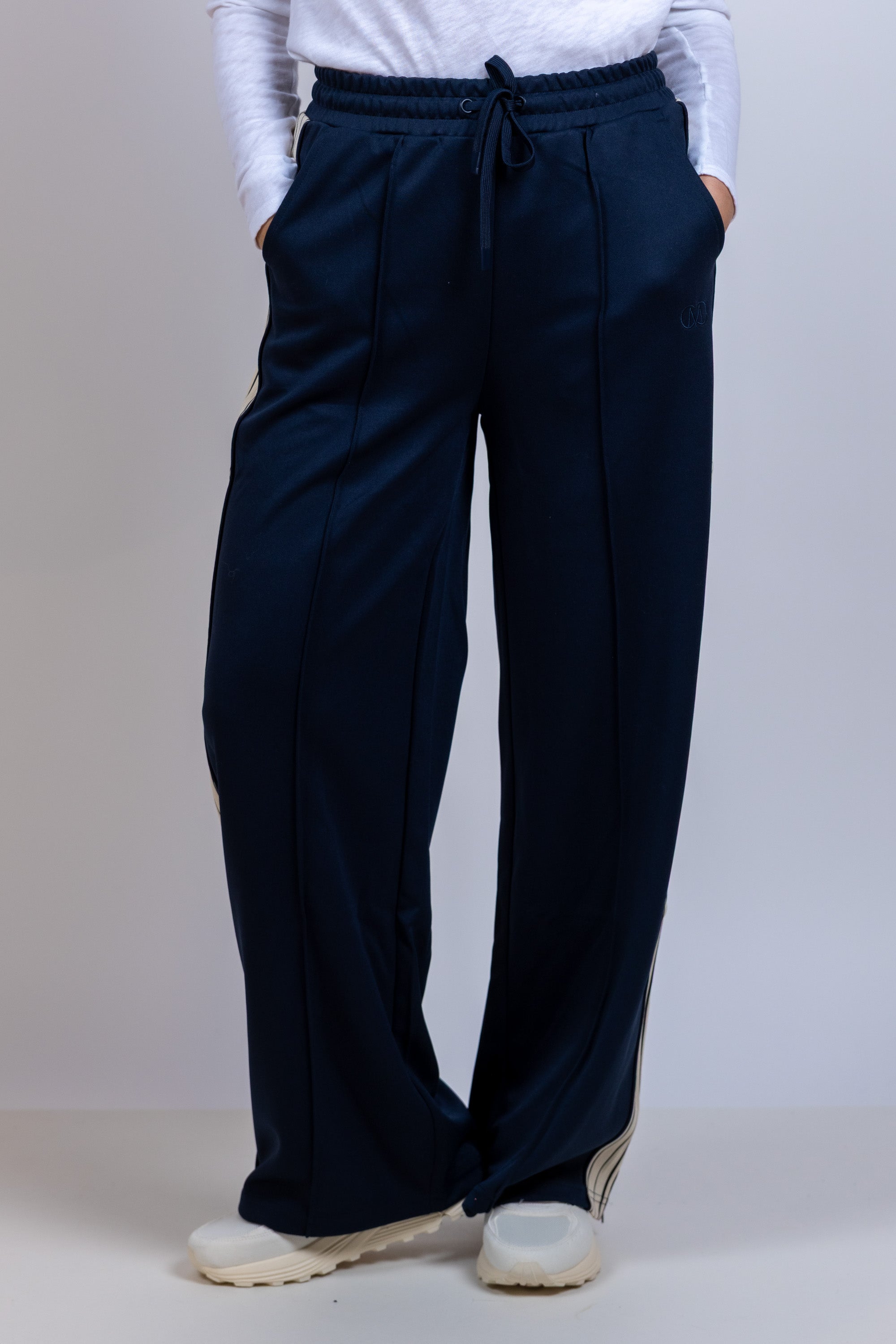 Wijde broek met strepen - Marine