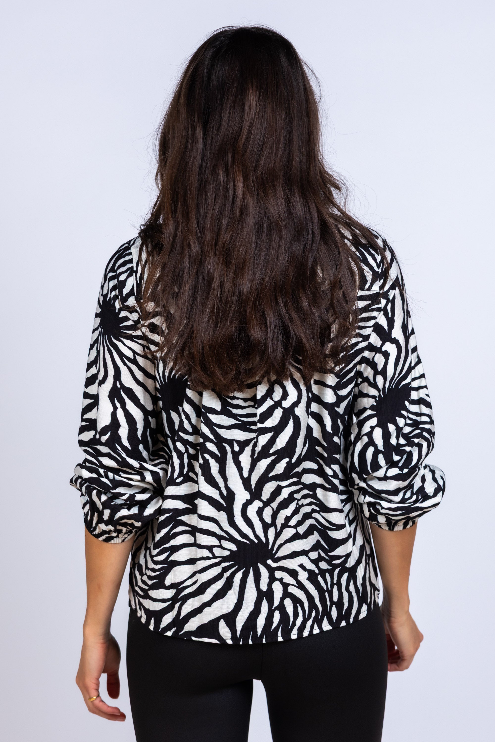 Blouse met print - Zwart