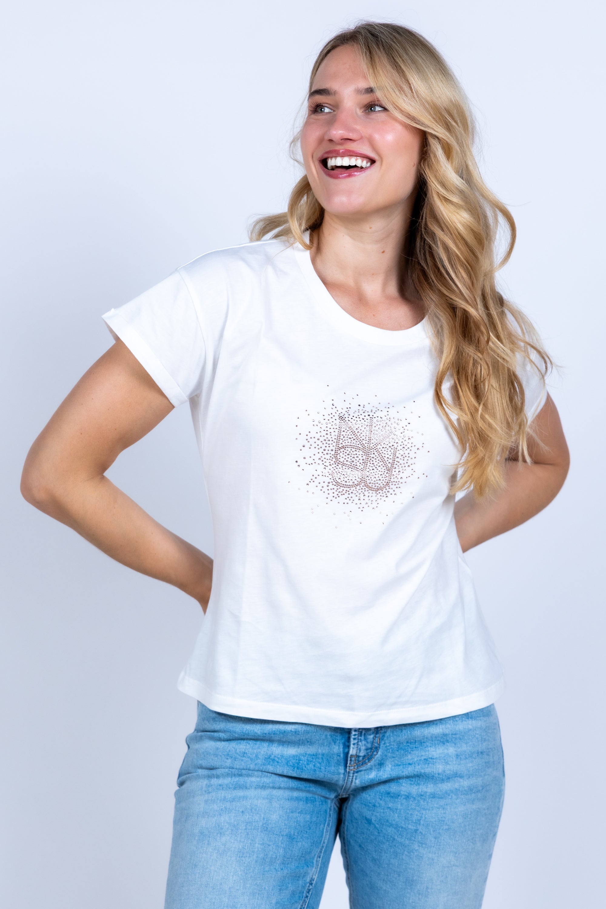 T-shirt met print - Ecru