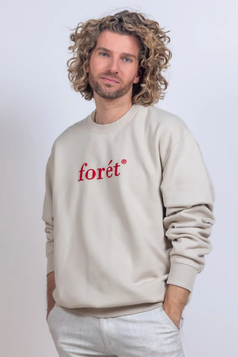 FORET FORET F7007 FORET F7007 Sweater met tekst - Beige