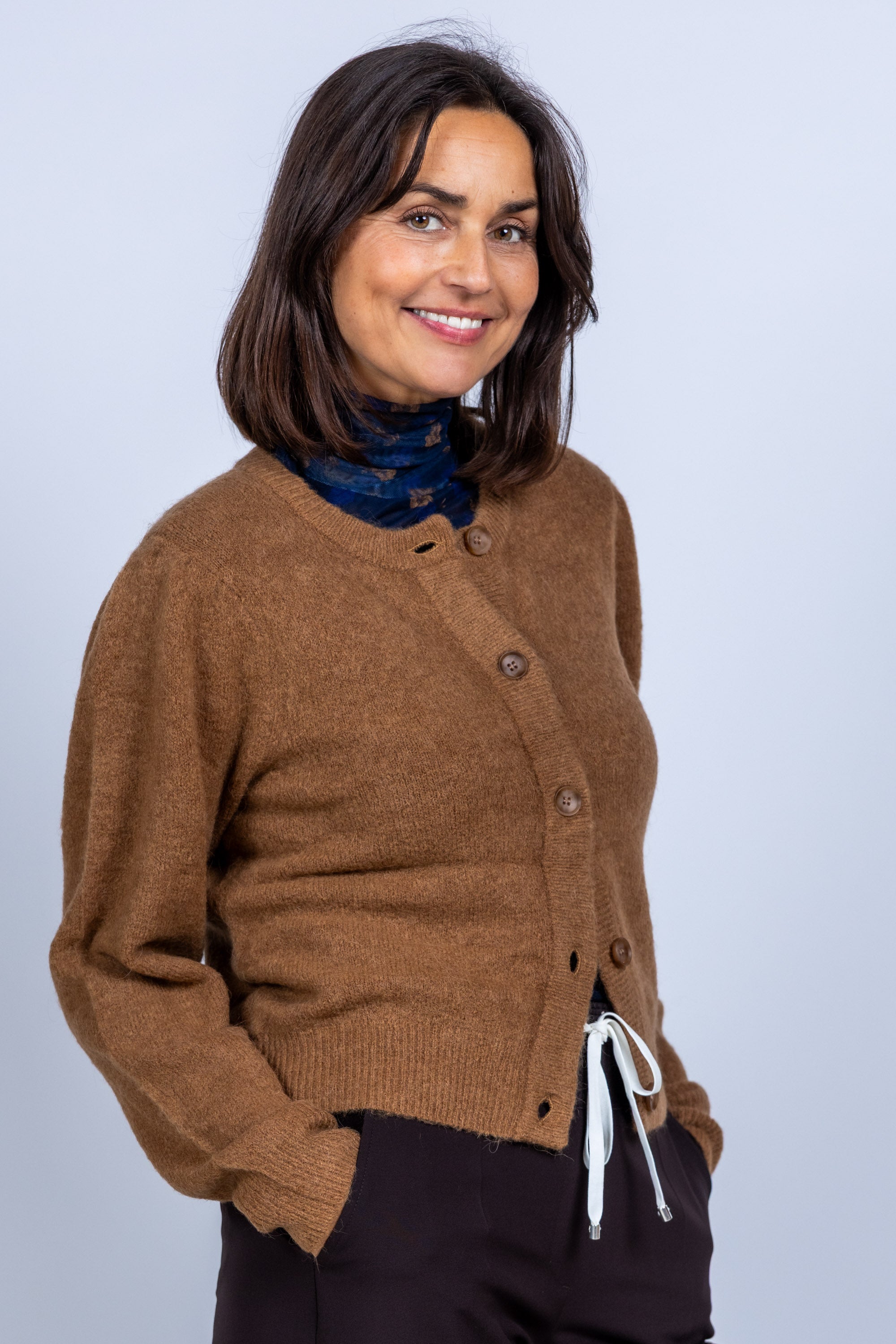 Vest met knopen - Camel