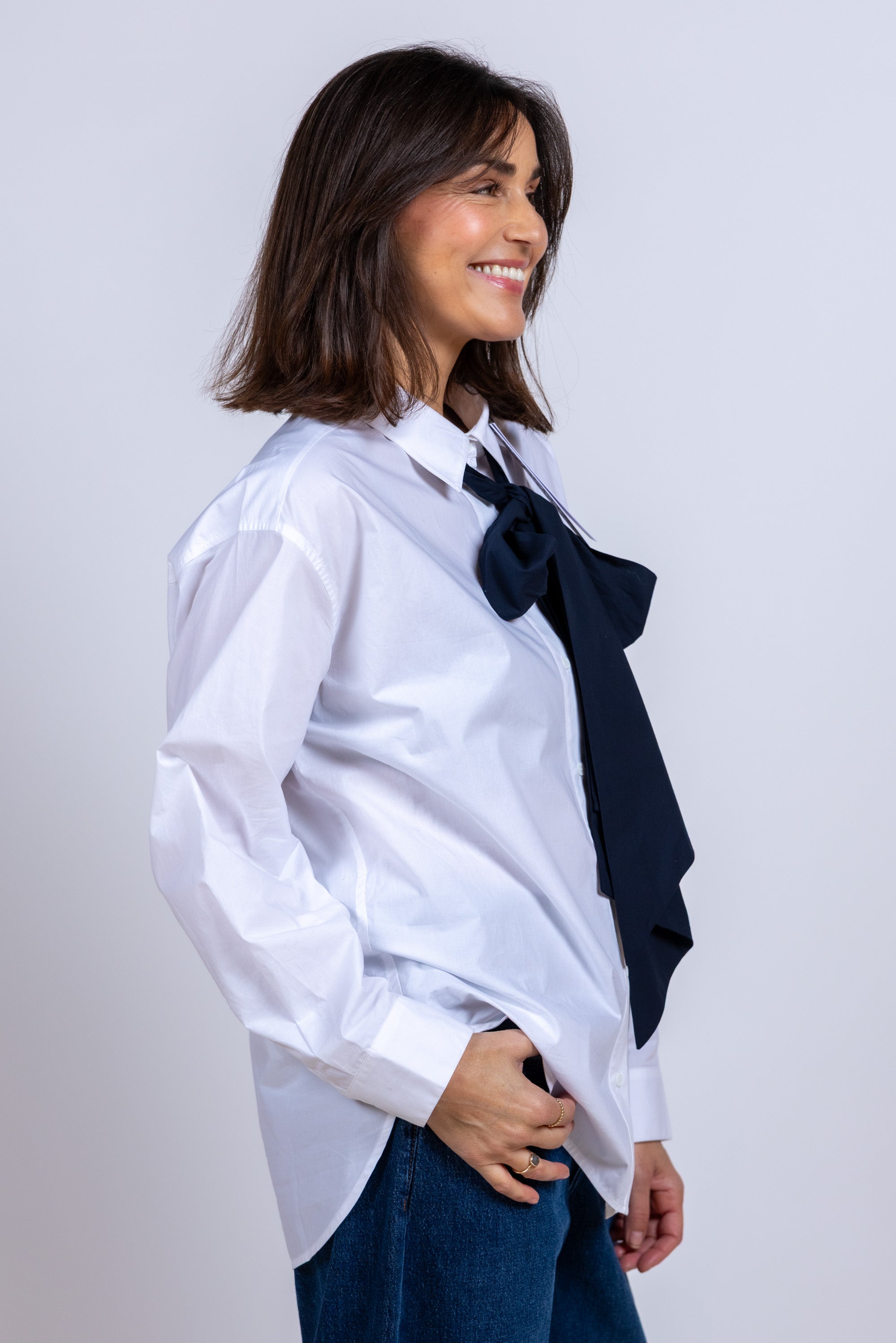 Blouse met strik - Wit