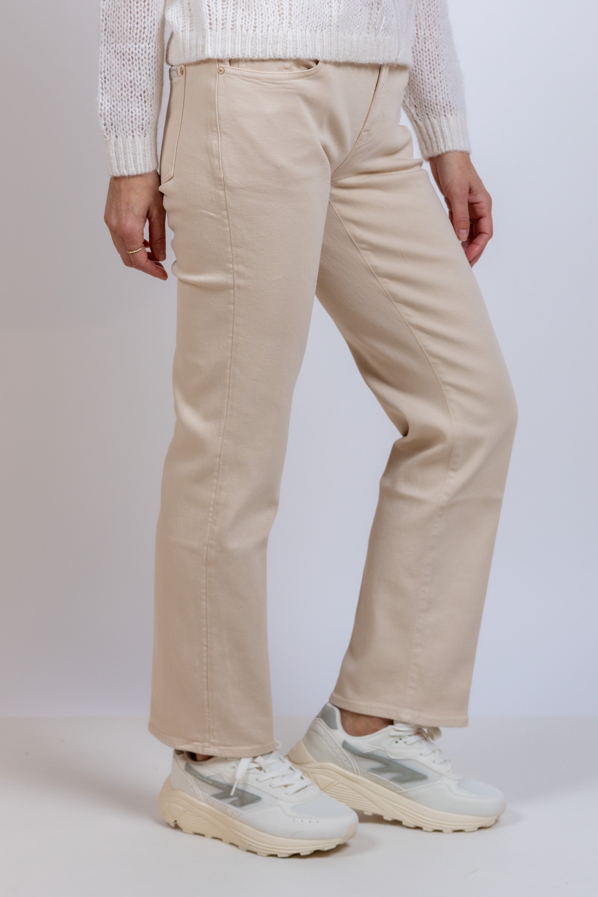 Broek met rechte pijpen - Beige
