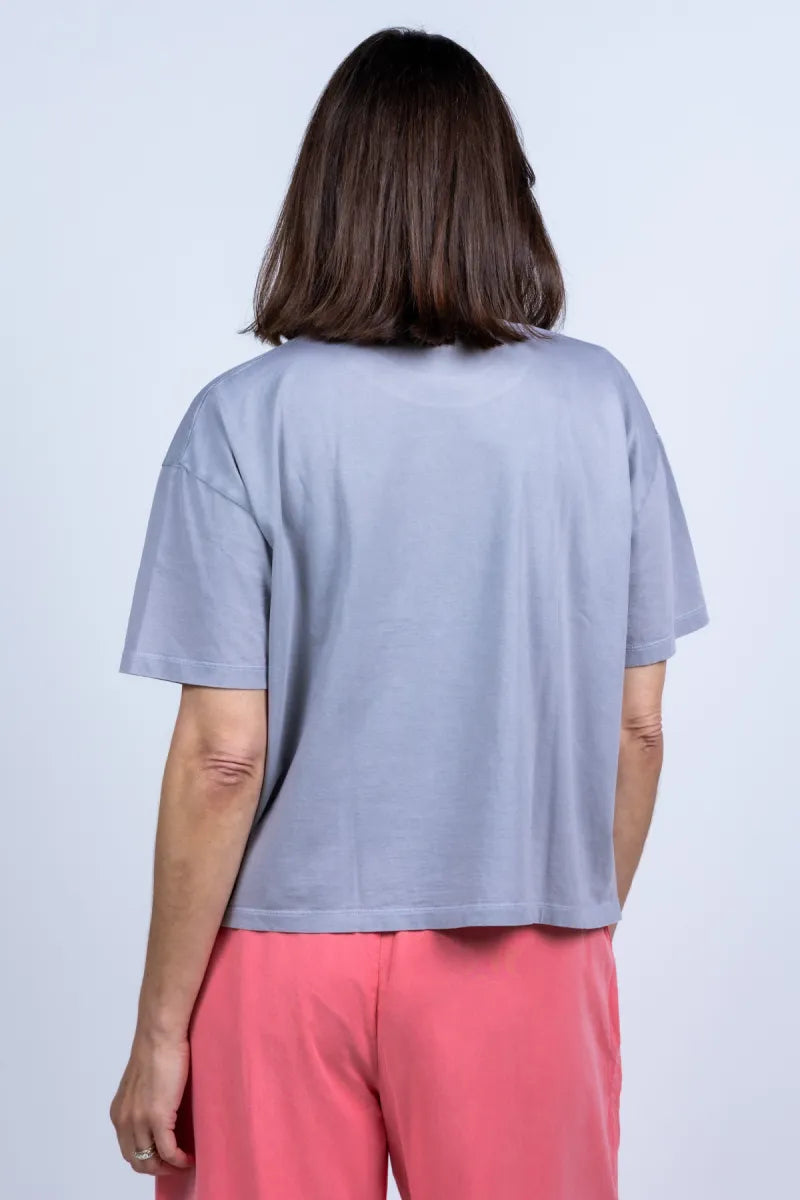 ELITE ELITE 144TODAY-TEE CROP T-shirt met print - Lichtgrijs