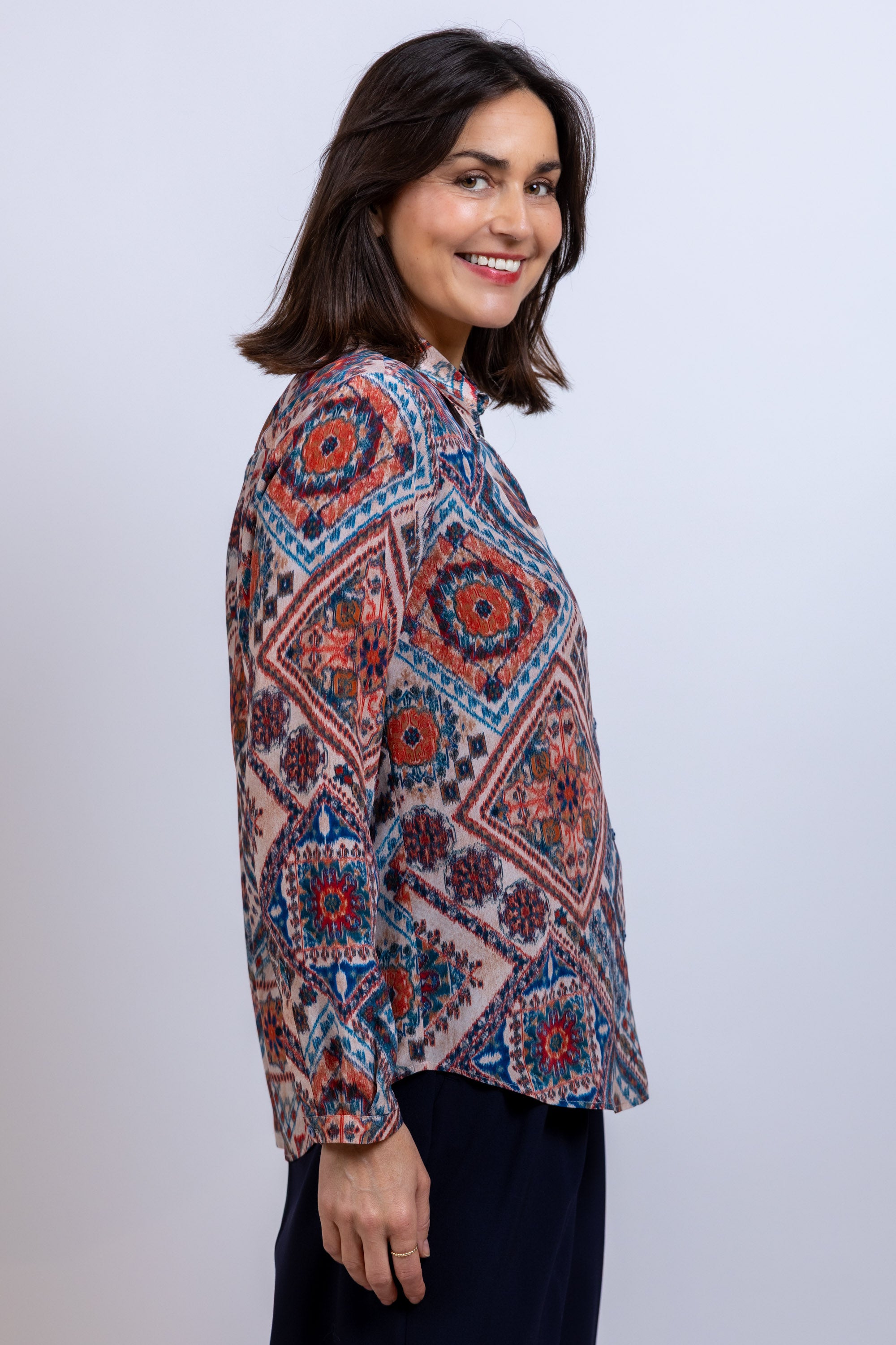 Blouse met print - Roze