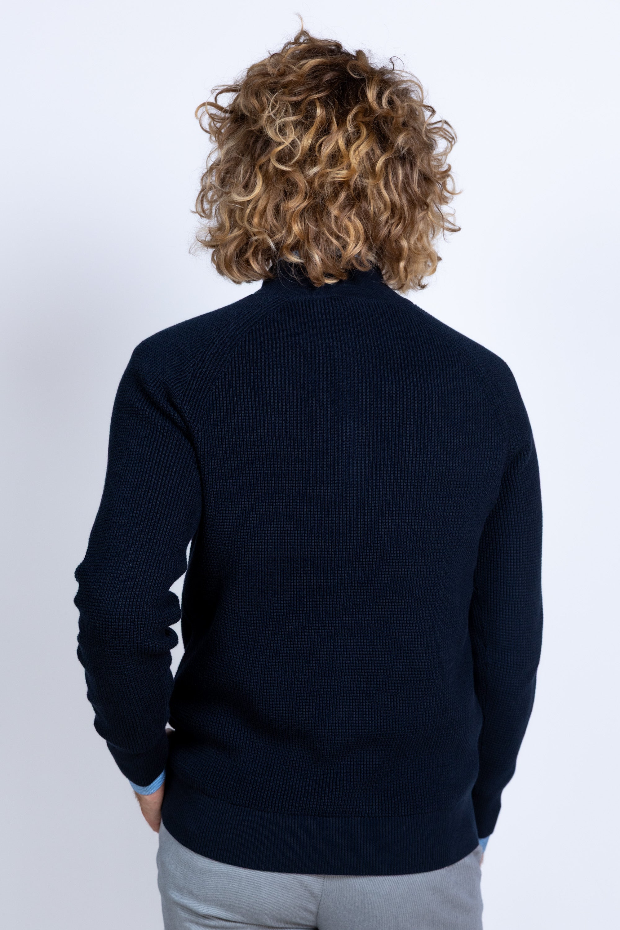 Trui met opstaande kraag - Marine
