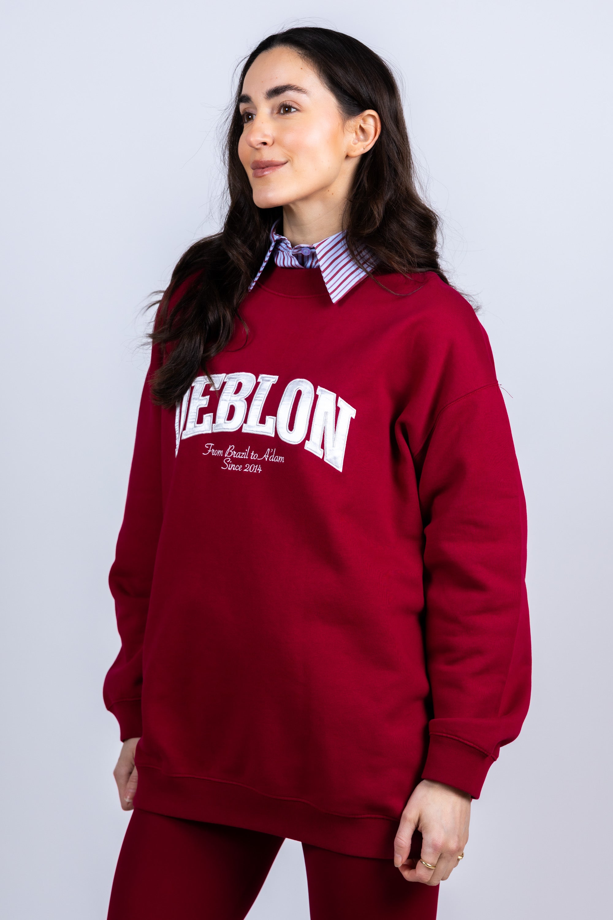 Sweater met print - Donkerrood