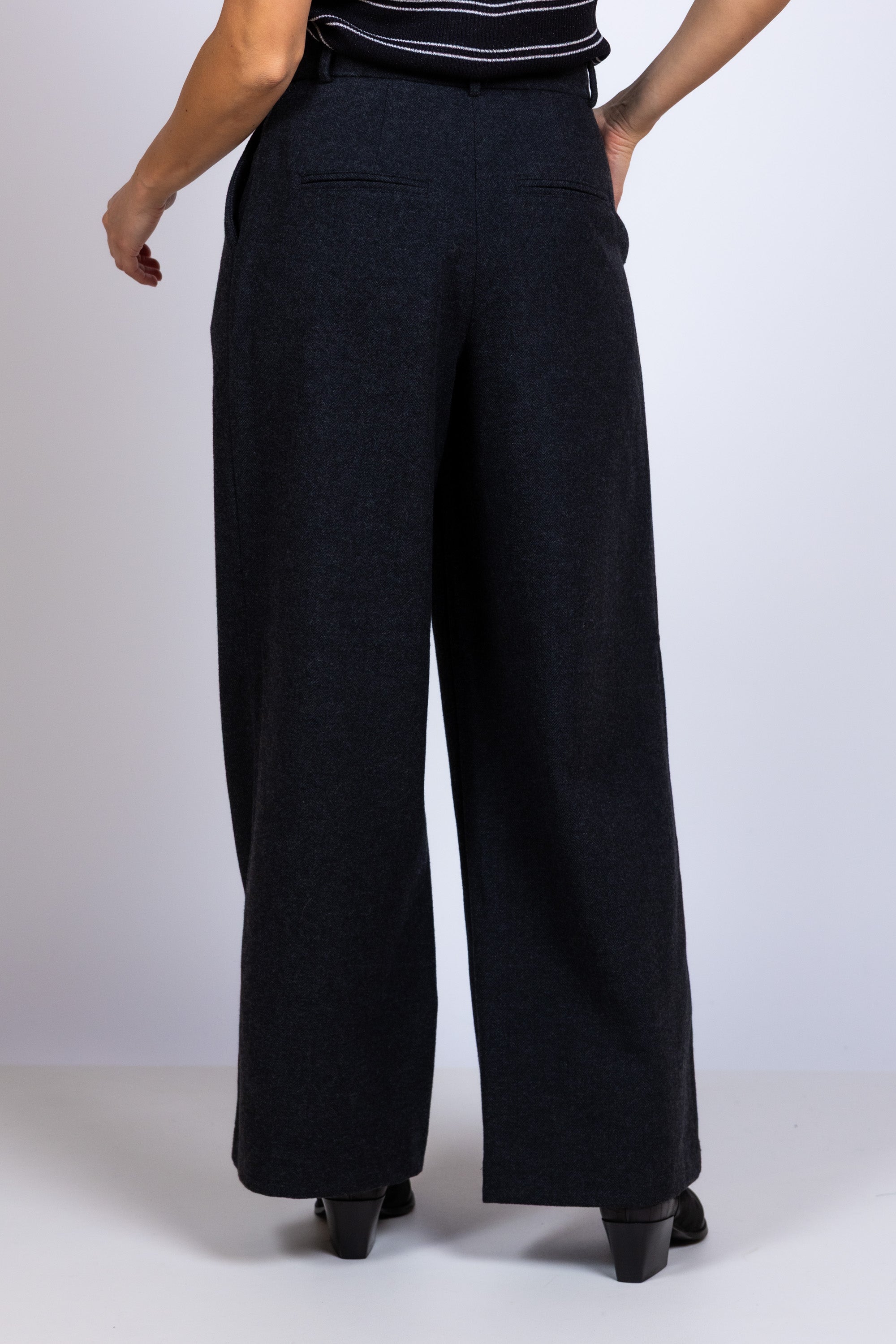 Wijde broek - Black denim