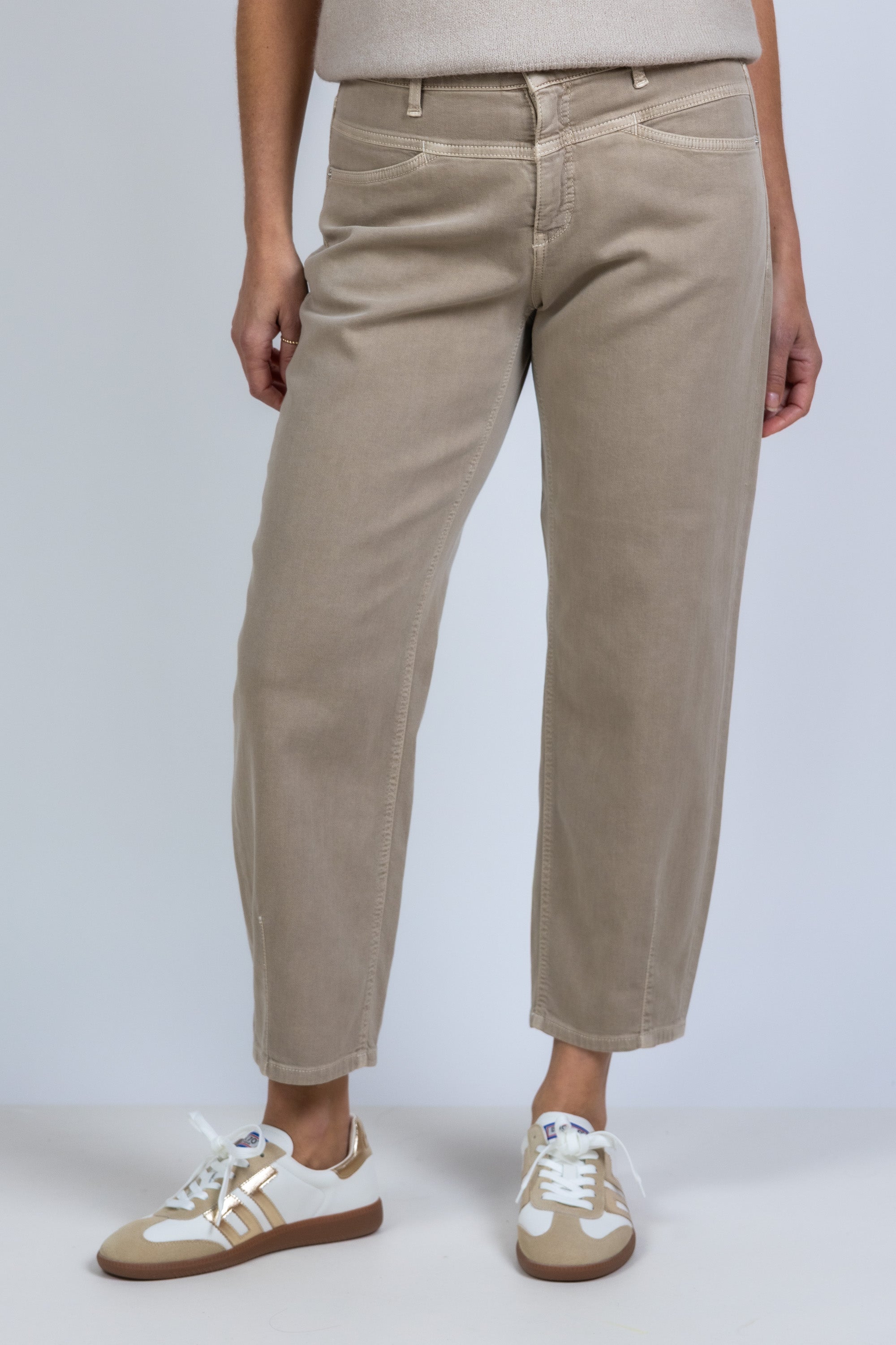 Broek met balloon fit - Licht taupe