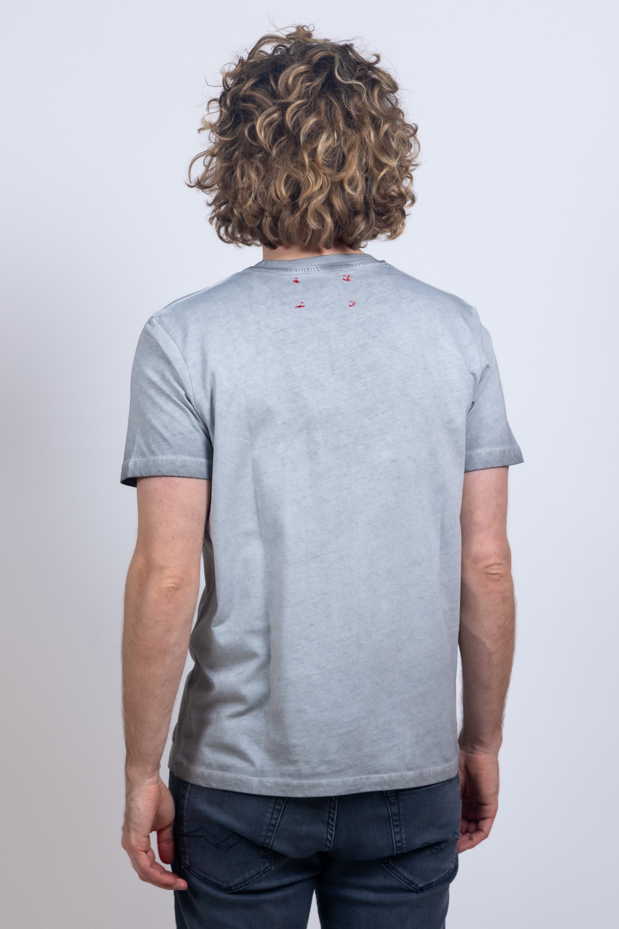 T-shirt met print - Middengrijs