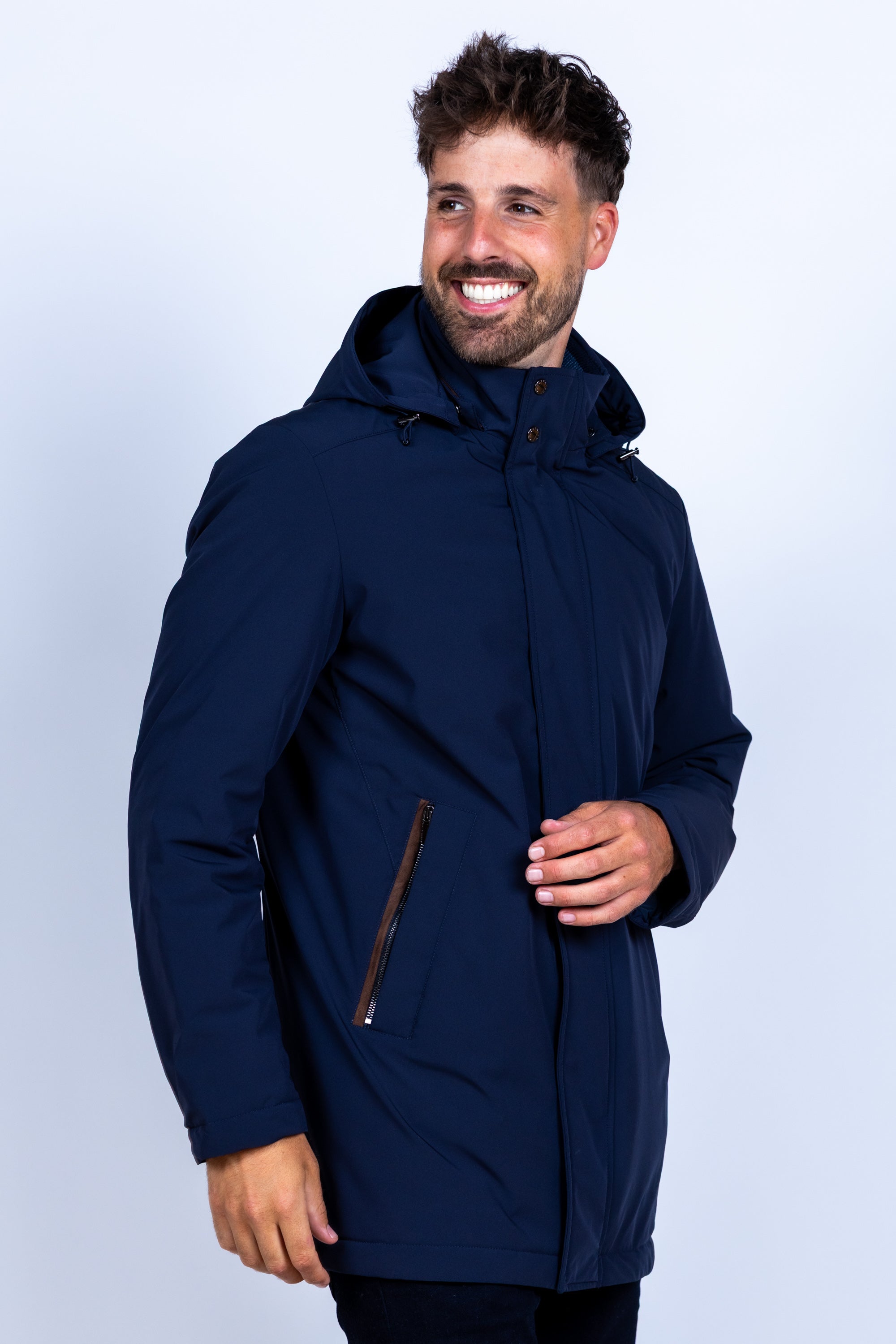 Jas met hoge kraag - Marine
