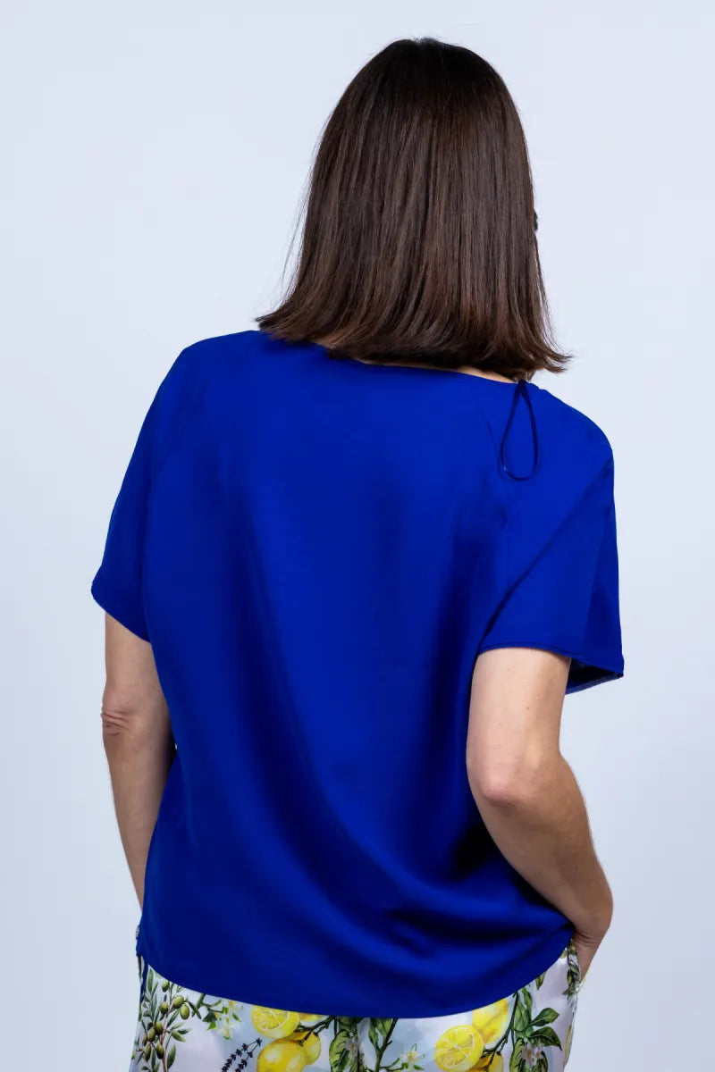 MARCCAIN COLLECTIE MARCCAIN COLLECTIE AA.51.02 W90 MARCCAIN COLLECTIE AA.51.02 W90 Top met korte mouwen - Kobaltblauw