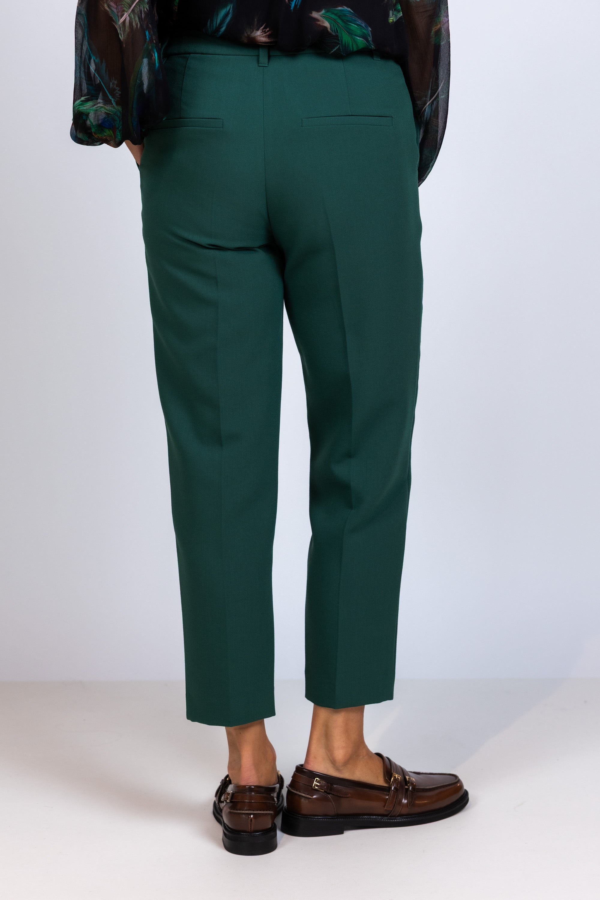 Broek met rechte pijpen - Flessegroen