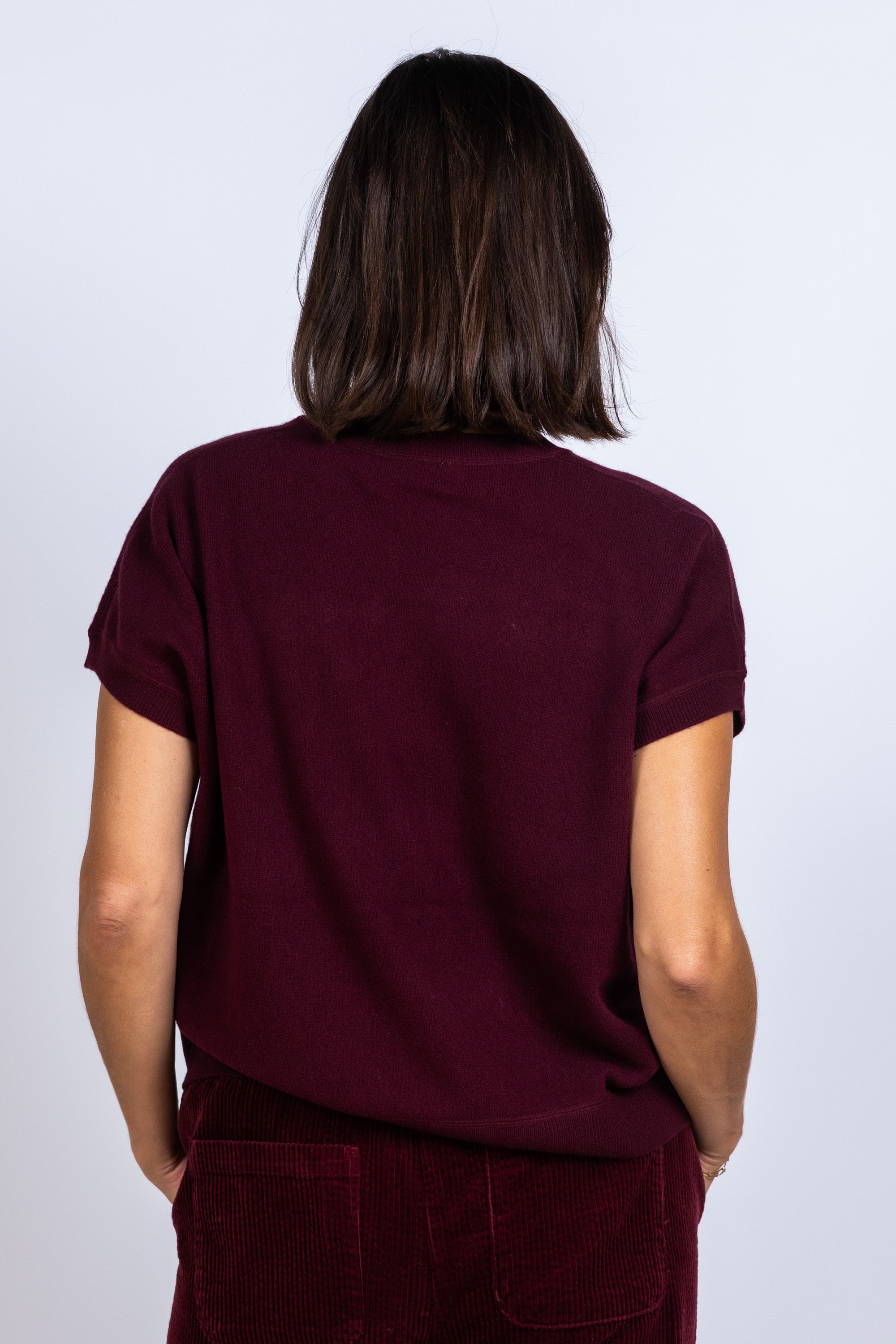 Trui met korte mouwen - Burgundy