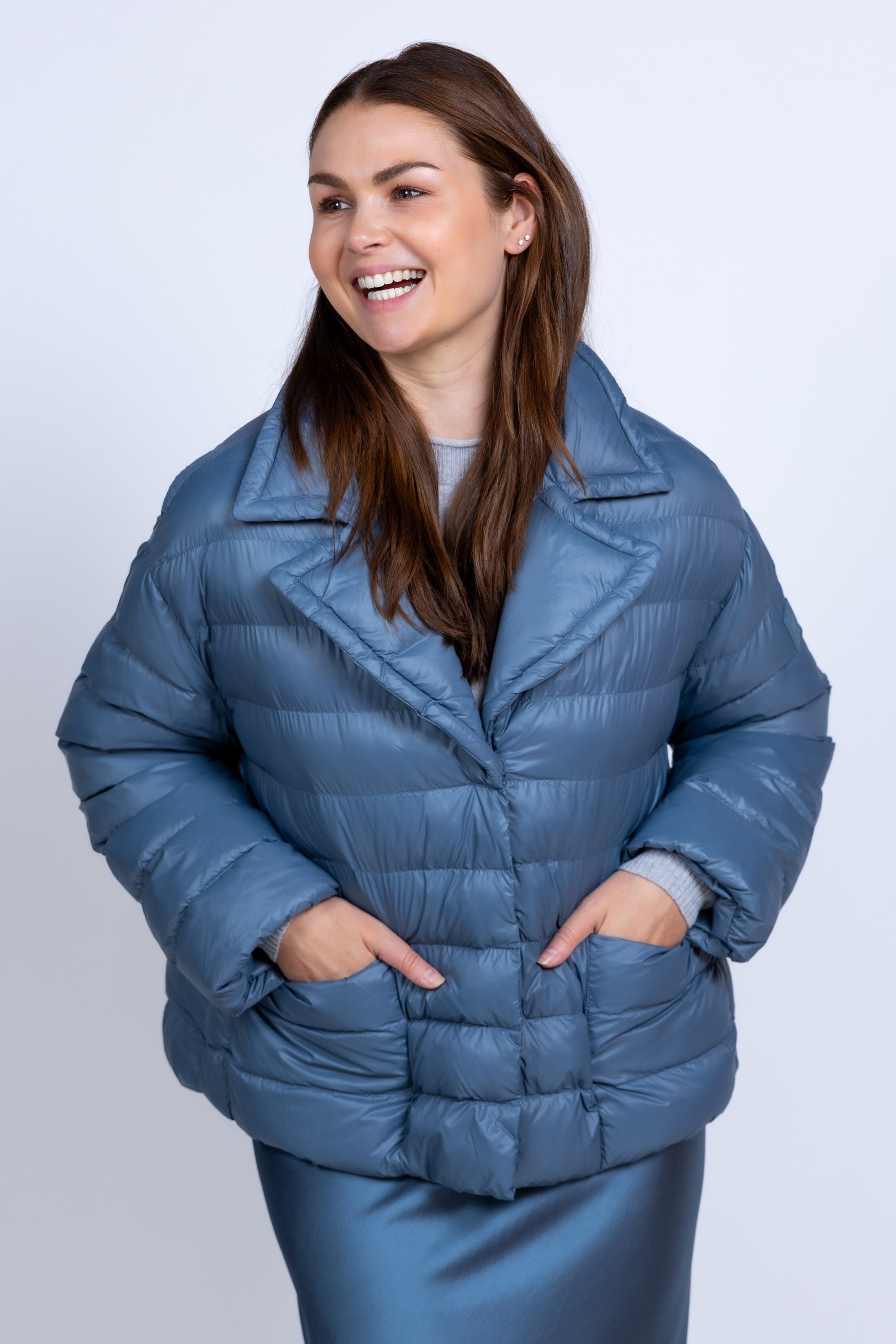 Gewatteerd jasje - Blauw/grijs