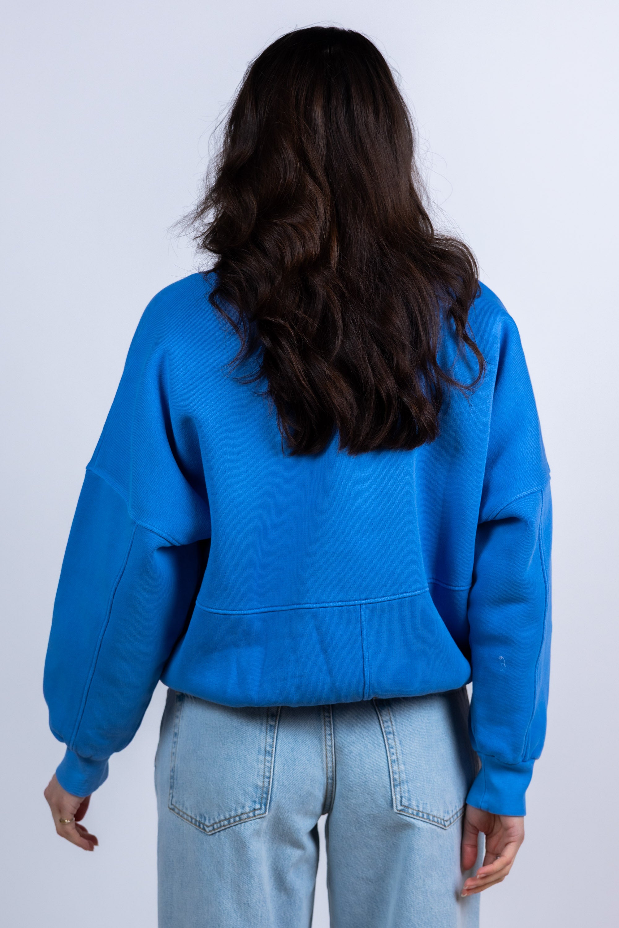 Sweater met elastische zoom - French blue