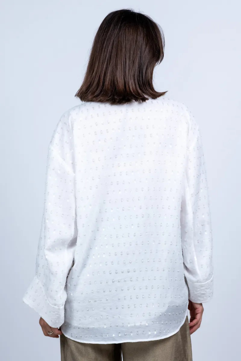 MUNTHE MUNTHE BJARKA Blouse met pailletten - Wit