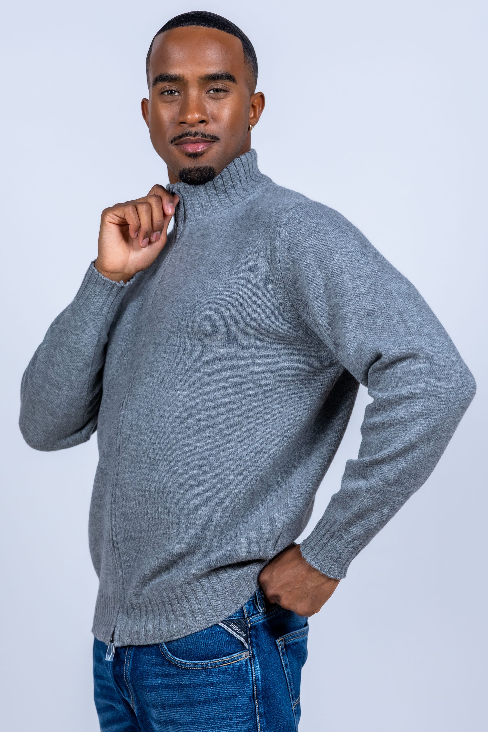 Vest met rits - Donkergrijs