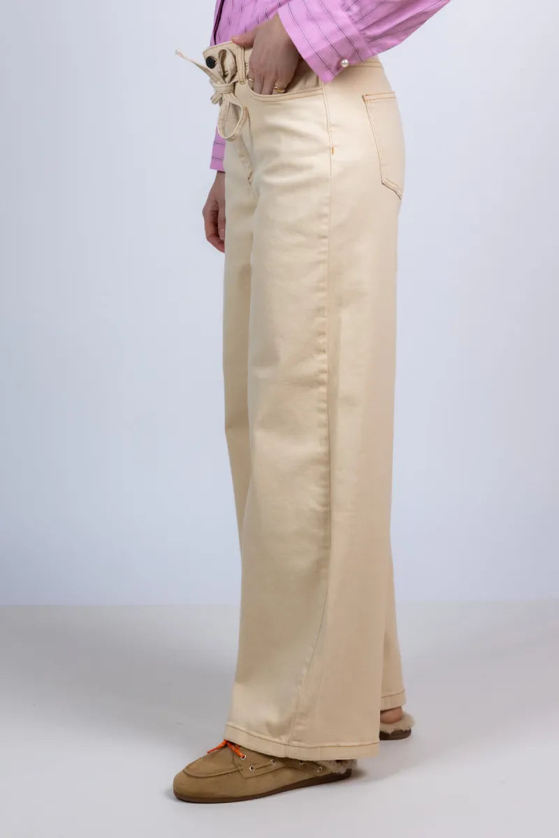 MODSTROM MODSTROM isolde jeans-1 Wijde broek - Beige