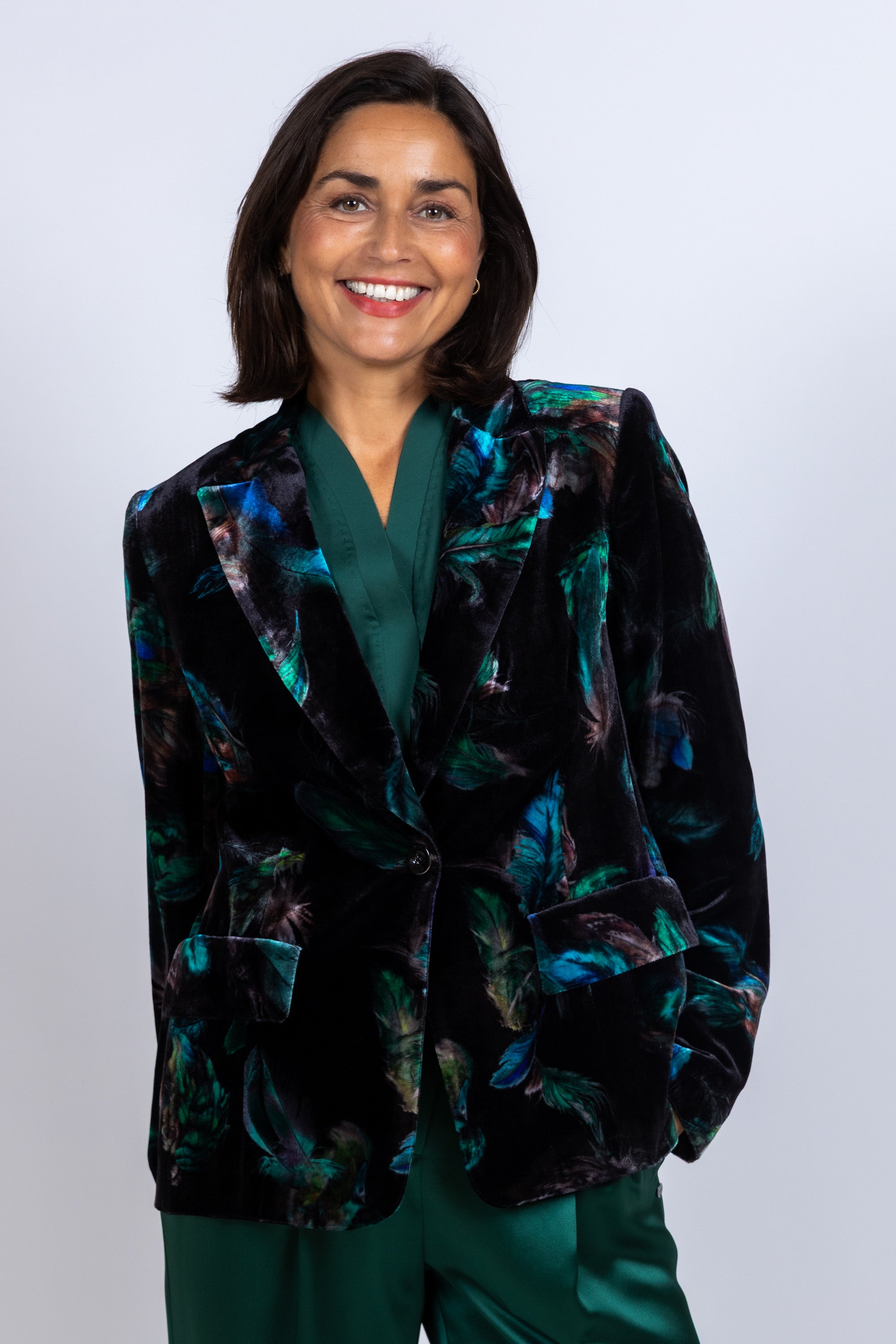 Blazer met print - Zwart