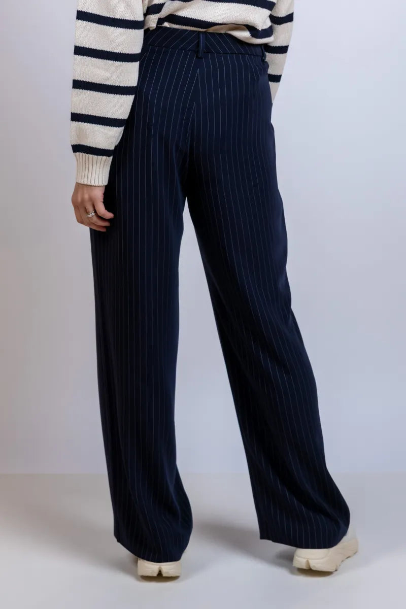 RAFFAELLO ROSSI RAFFAELLO ROSSI 6938 MILARA Wijde pantalon met strepen - Marine
