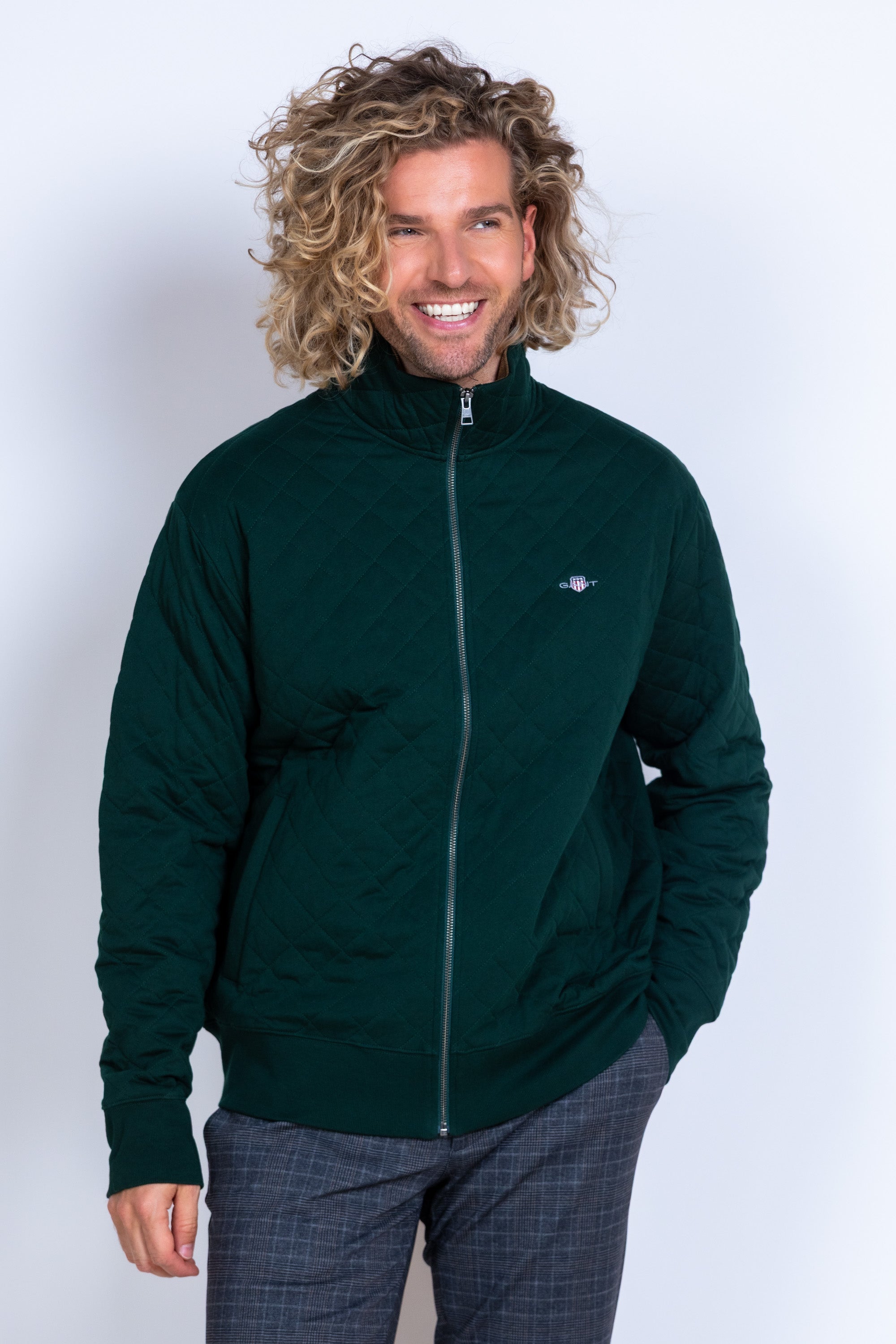 Vest met rits - Flessegroen