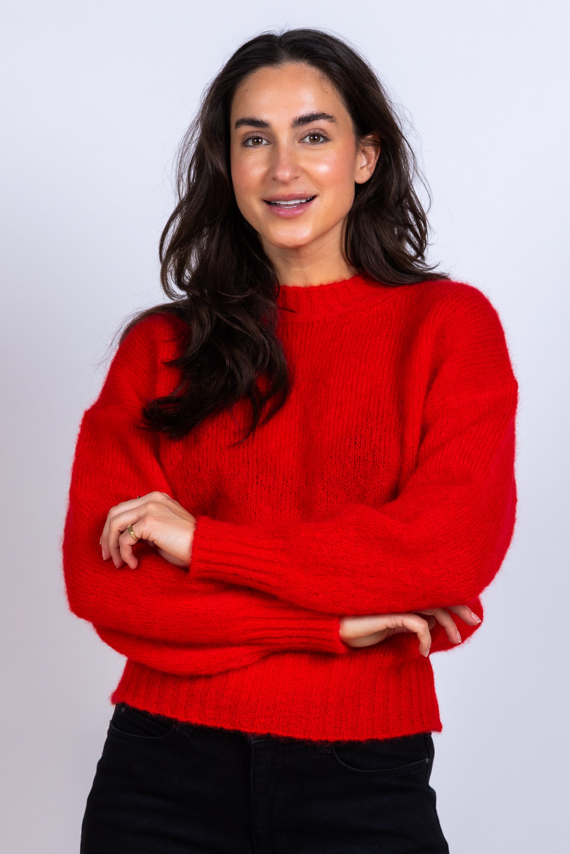 Trui met ronde hals - Rood