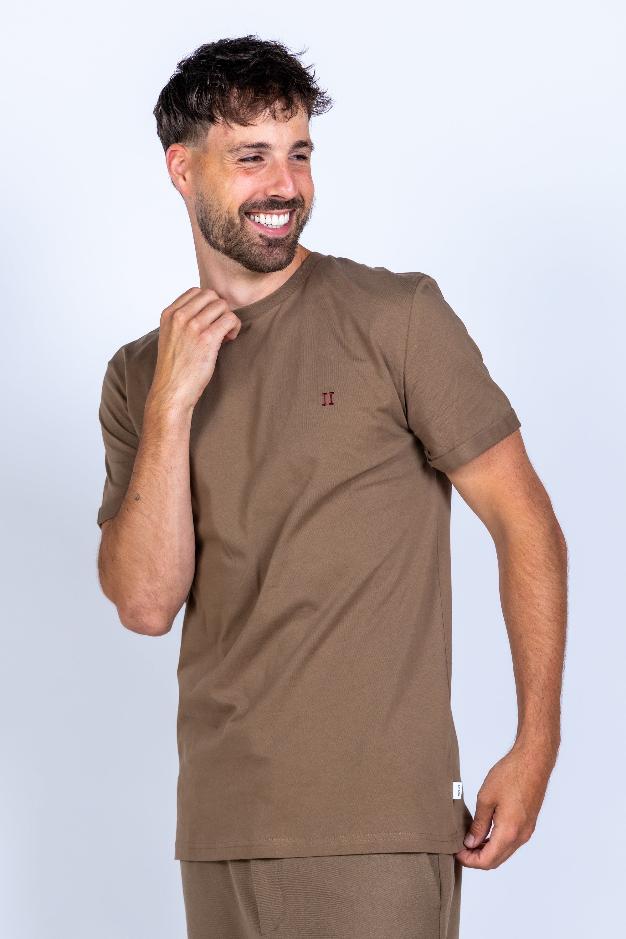 T-shirt met ronde hals - Camel