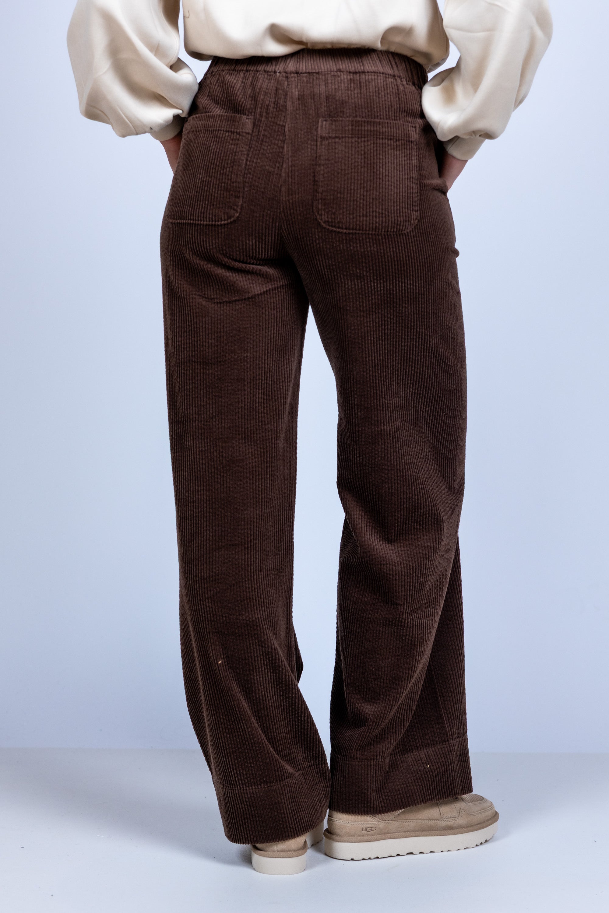 Broek met ribstructuur - Bruin