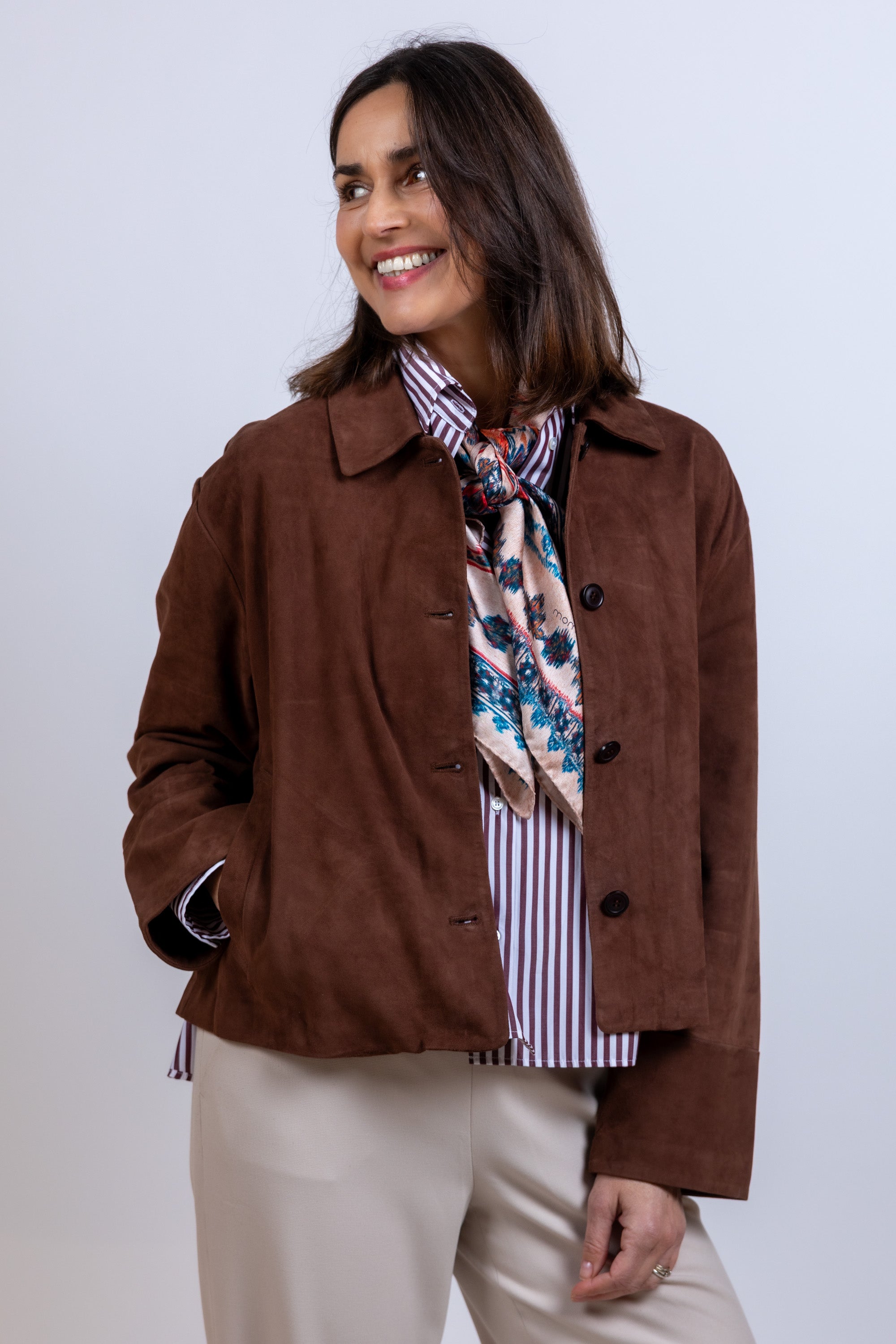 Sjaal met print - Roze