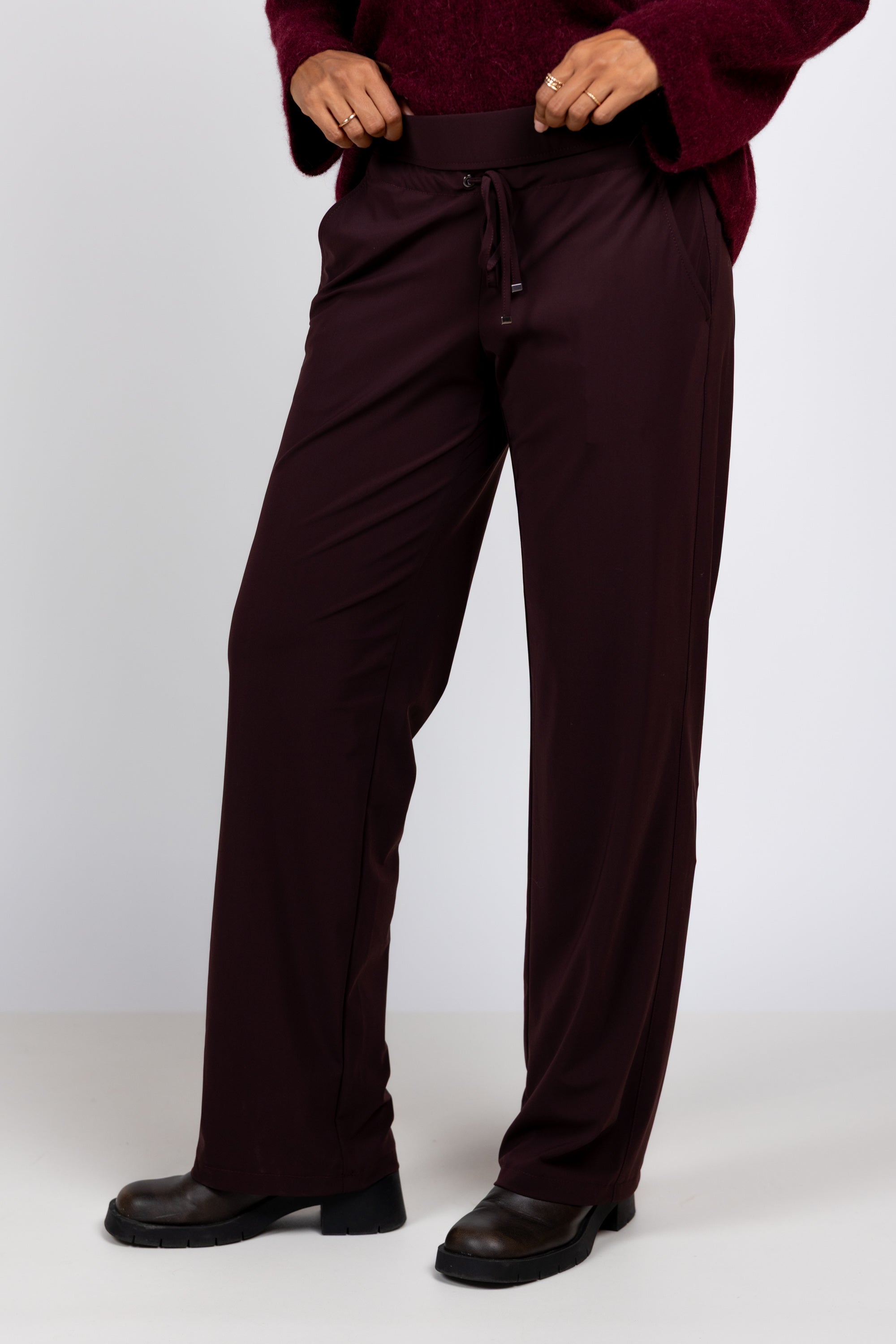 Pantalon met koordje - Aubergine/plum