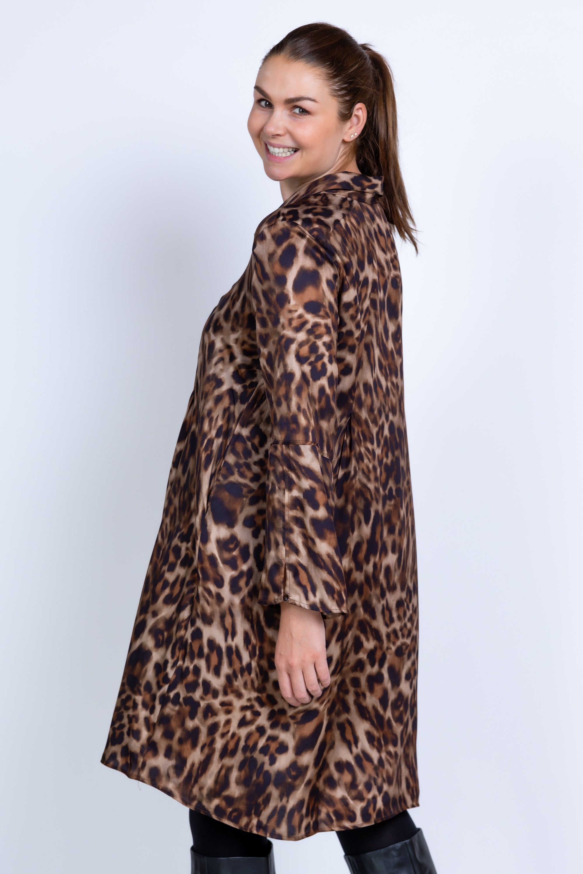 Jurk met print - Bruin