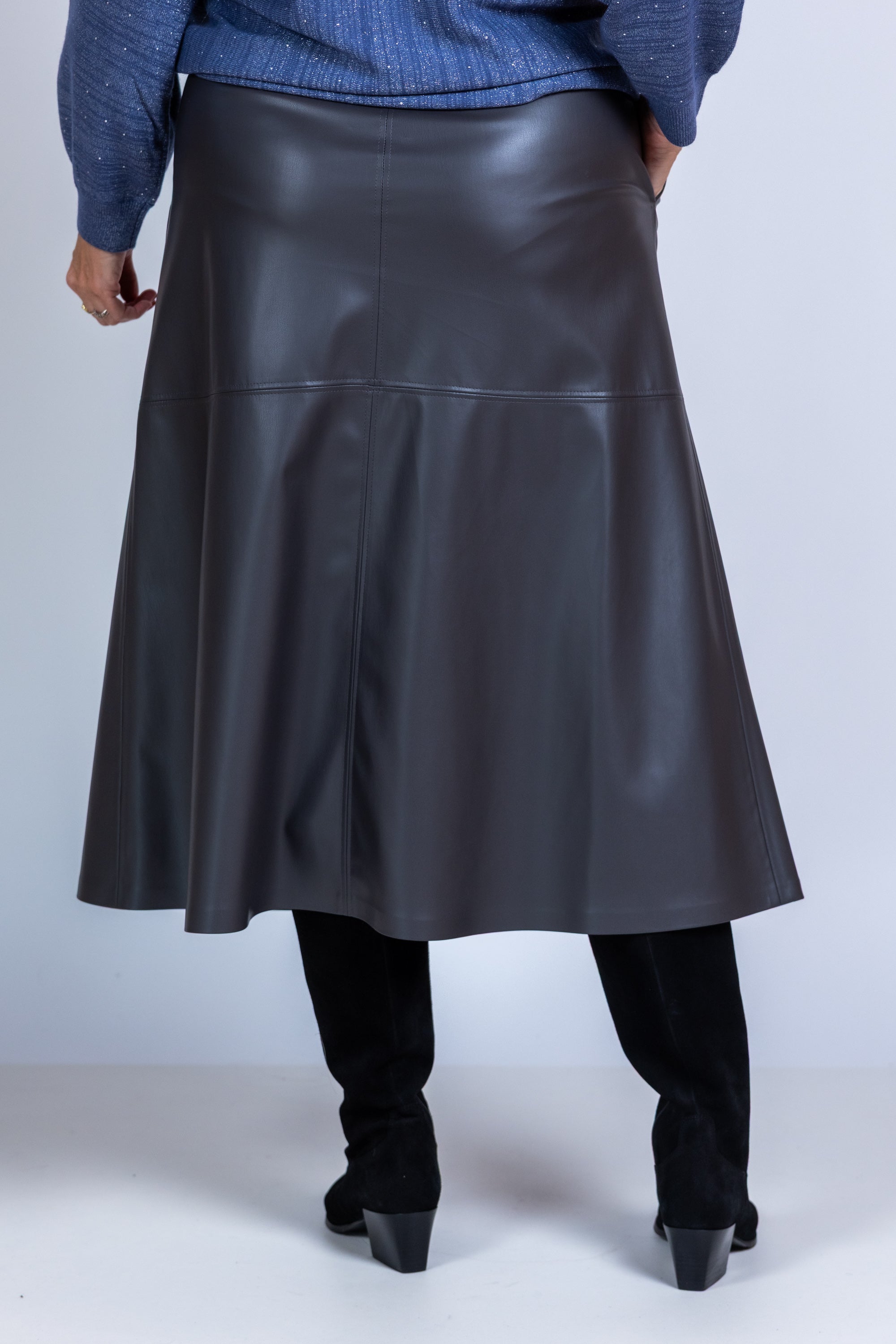 Rok van leerlook - Antraciet