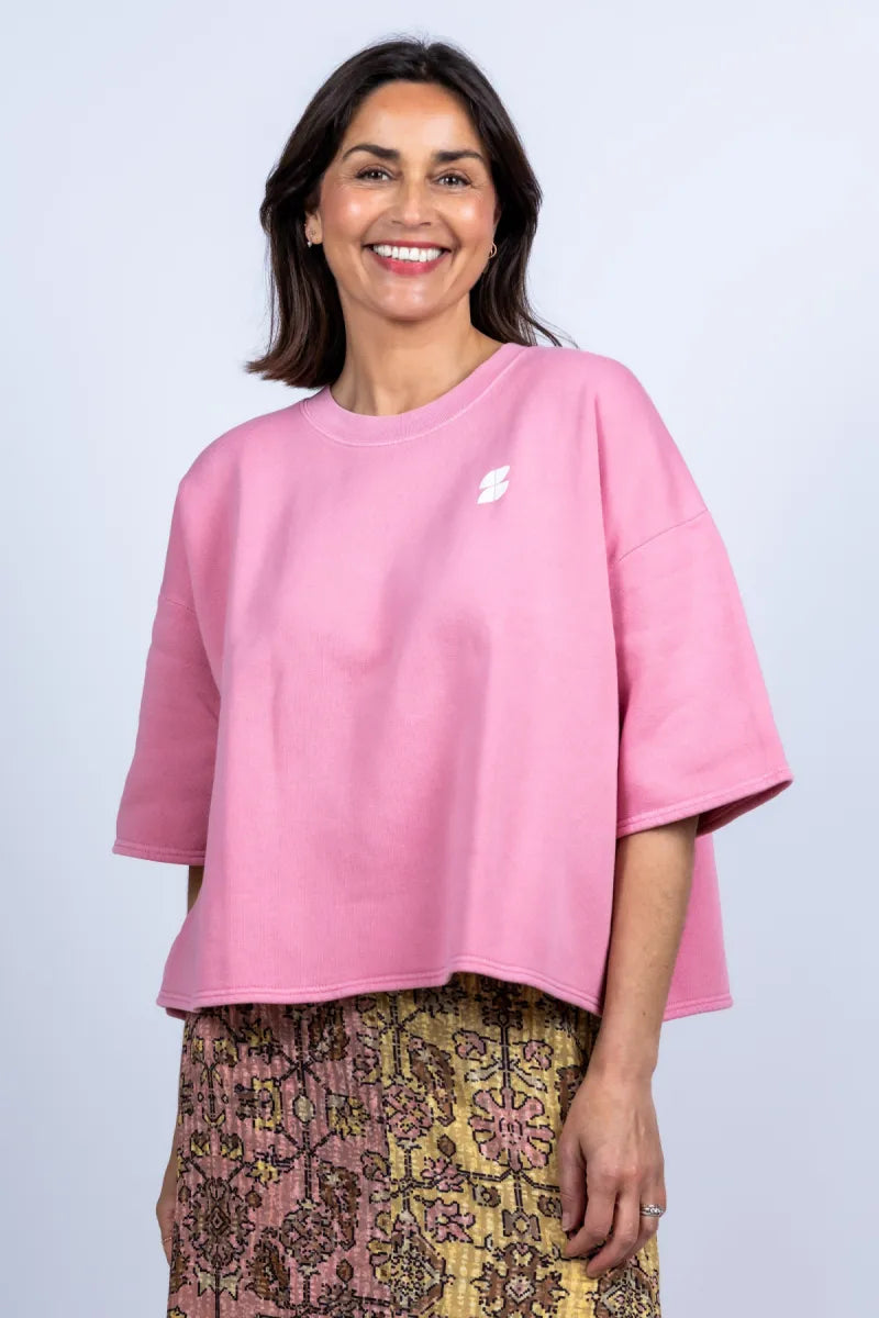 BY-BAR BY-BAR WILLOW DICTIONARY BY-BAR WILLOW DICTIONARY Sweater met korte mouwen - Oudroze