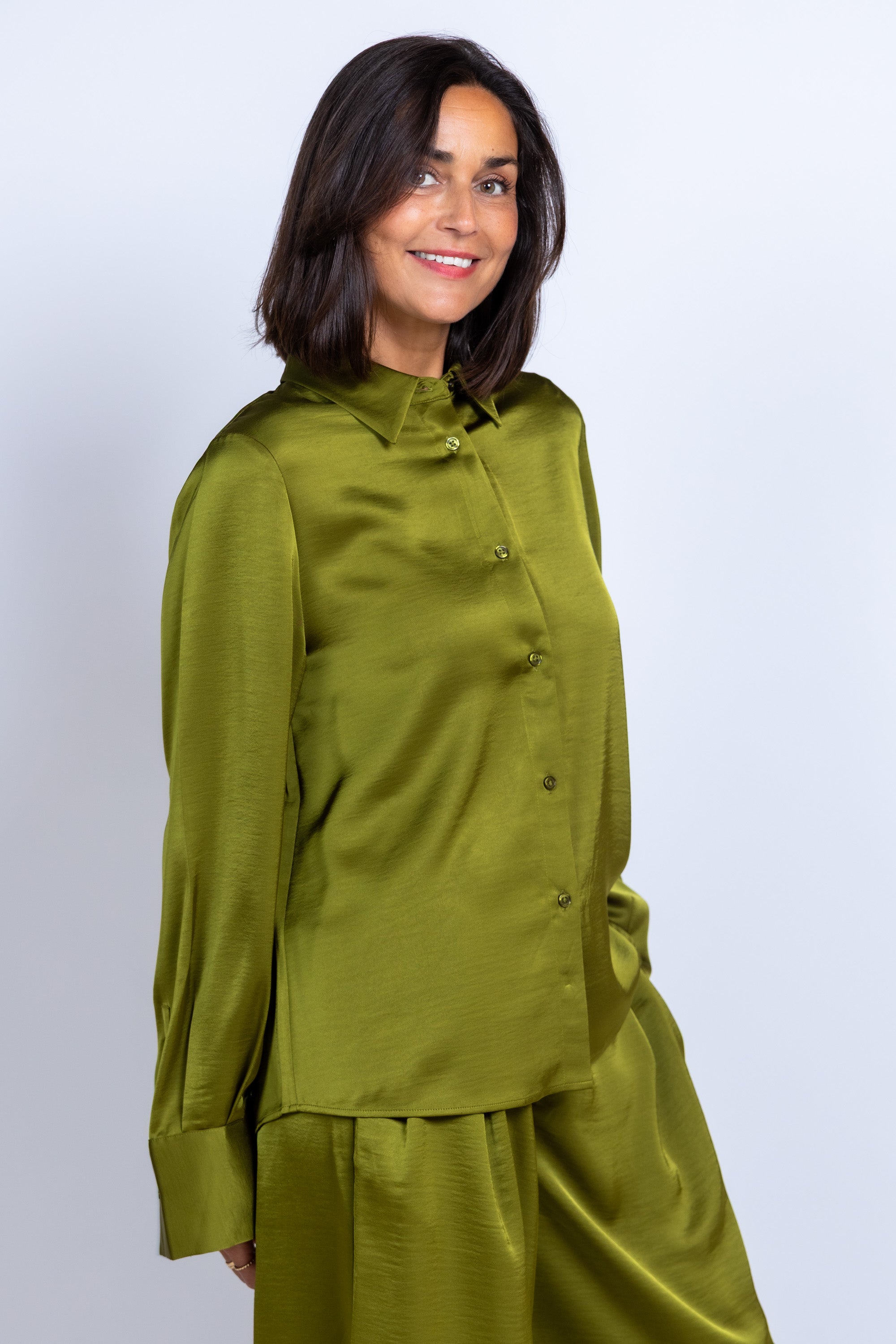 Blouse met knopen - Appelgroen