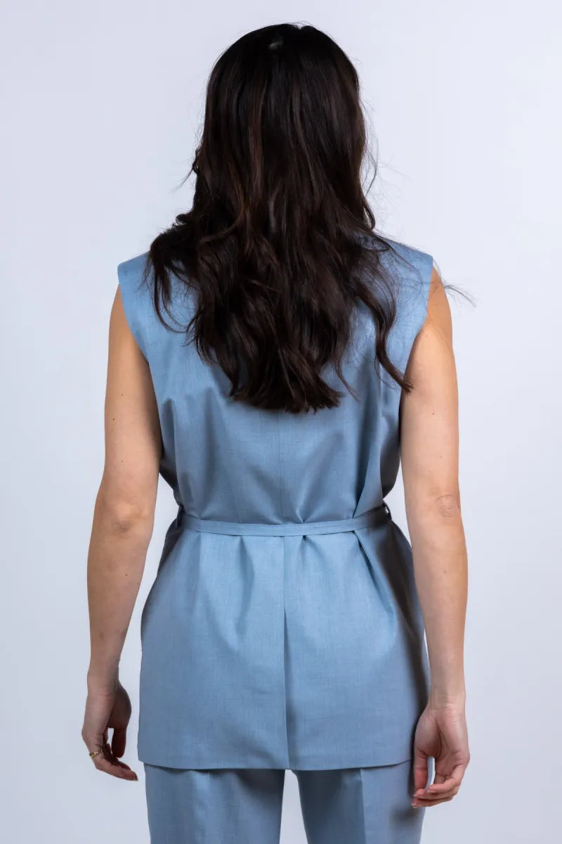 SELECTED SELECTED BOXY LISA16100509 Gilet met knopen - Bleu
