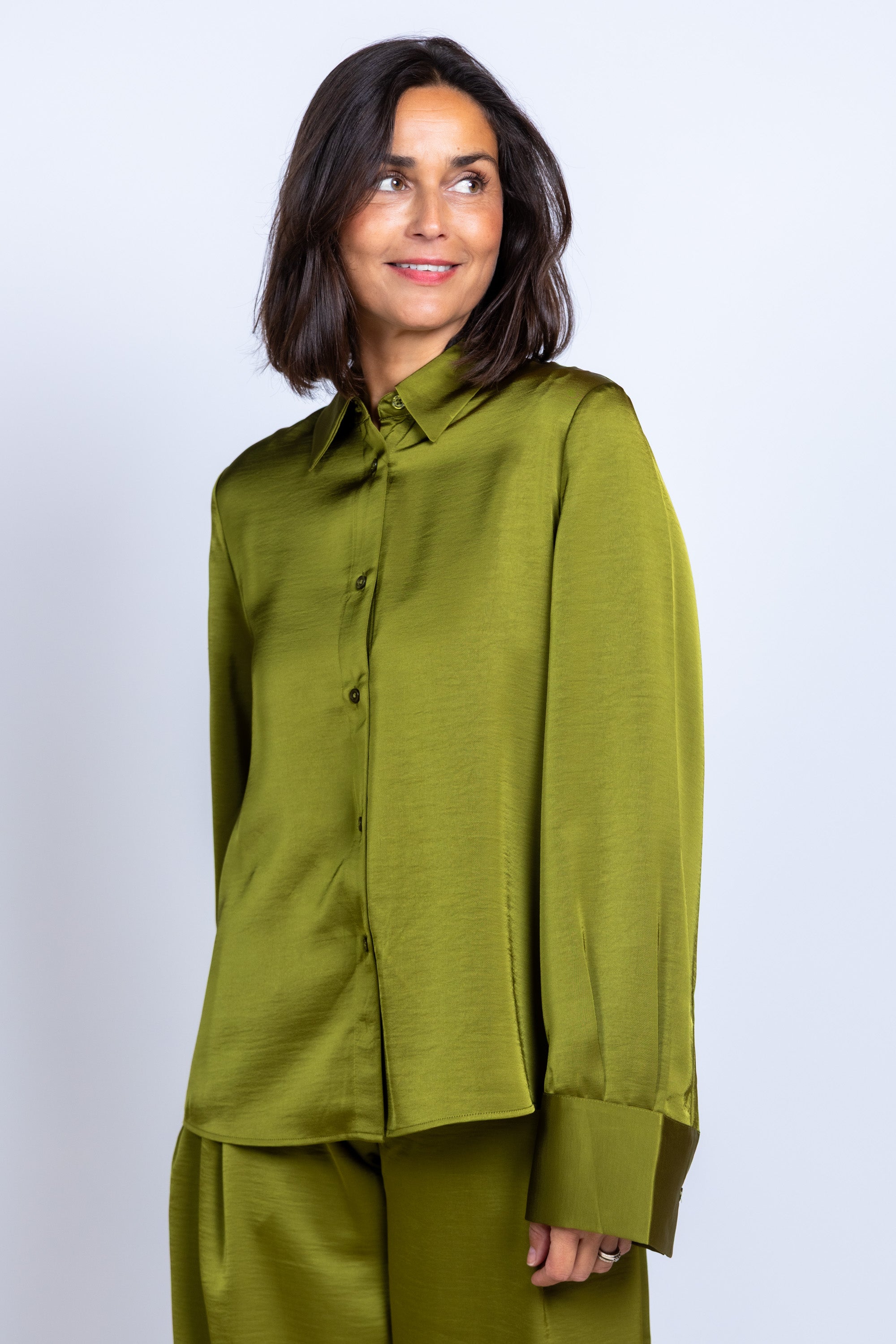 Blouse met knopen - Appelgroen