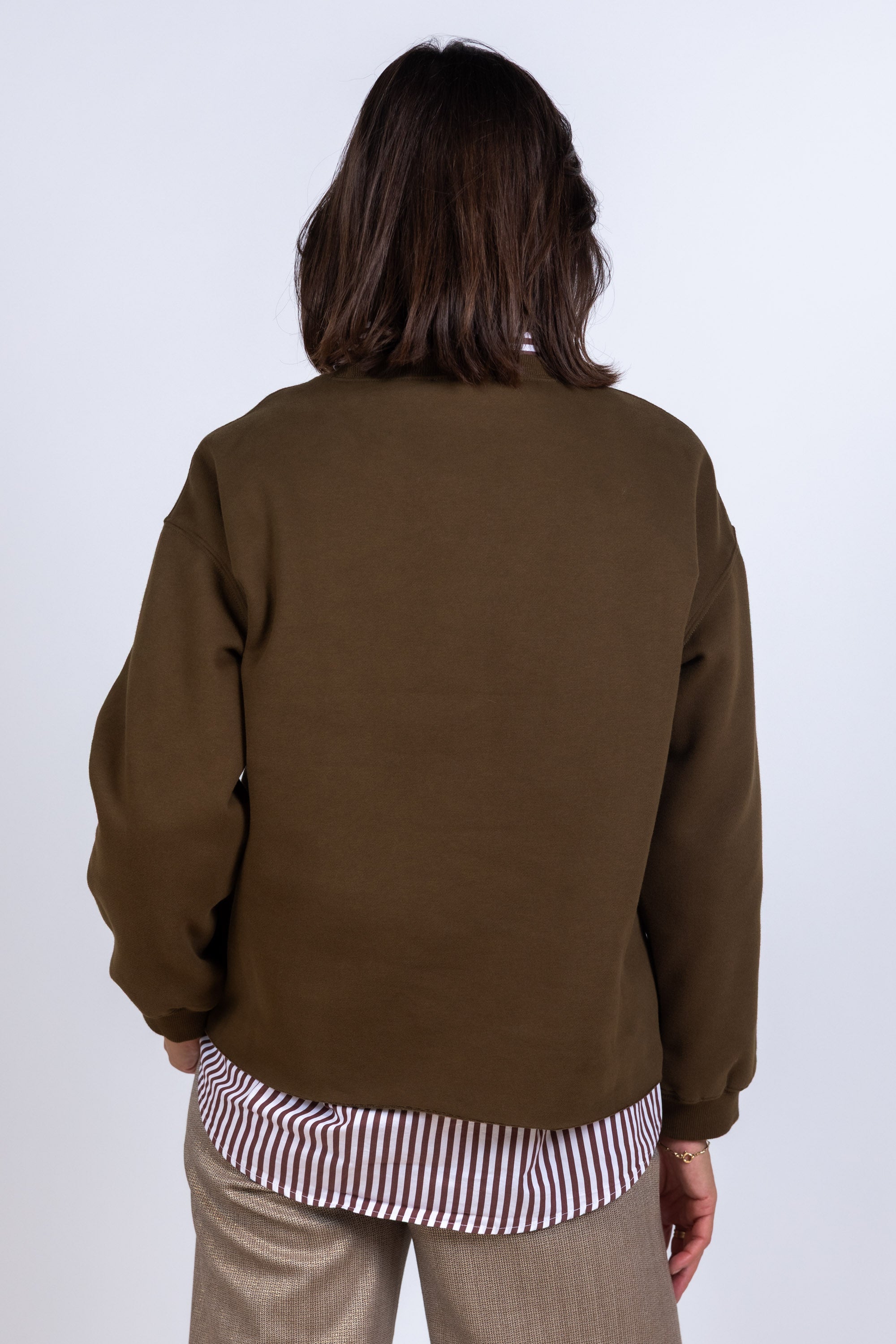 Sweater met ronde hals - Olijfgroen