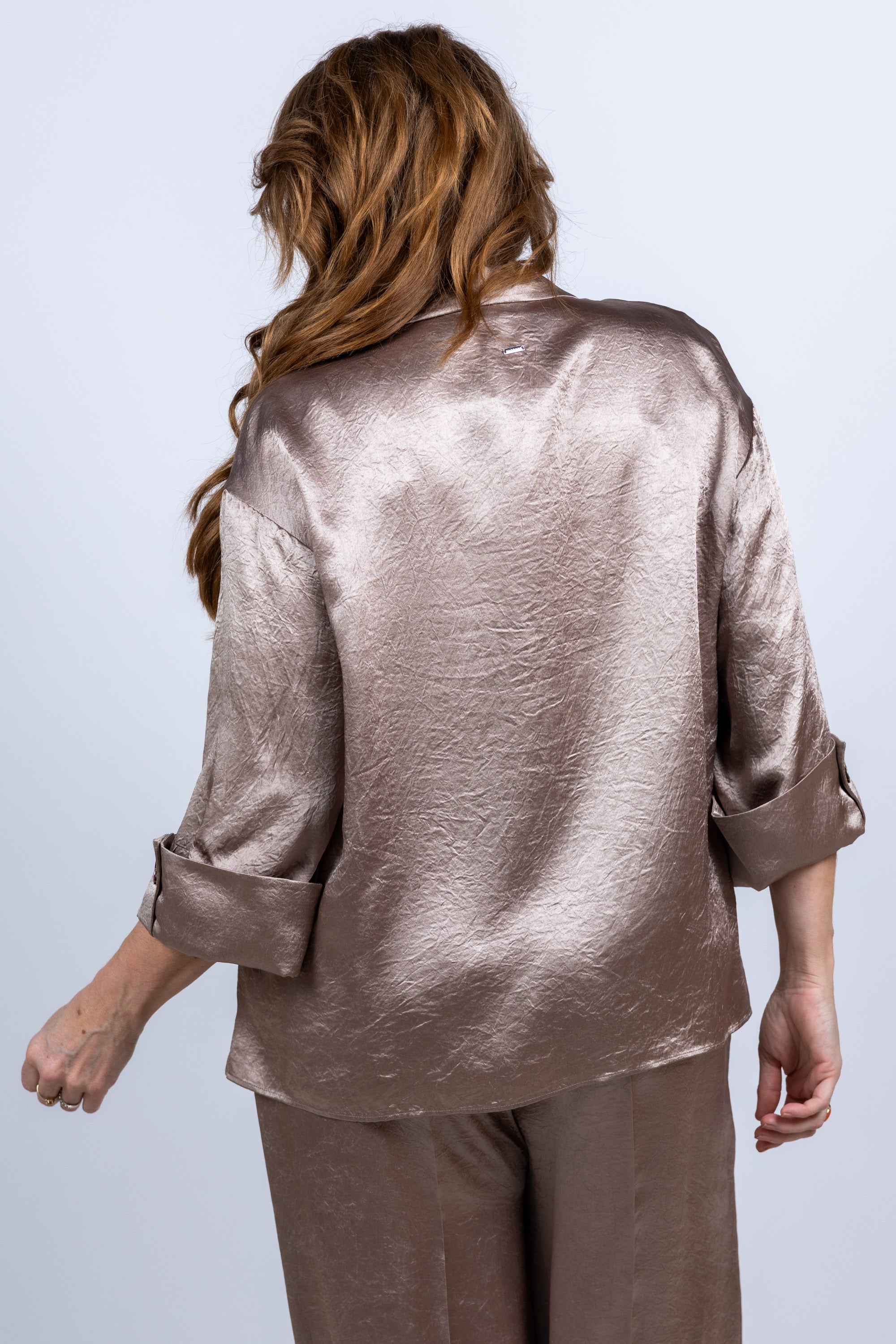Blouse met kraag - Taupe