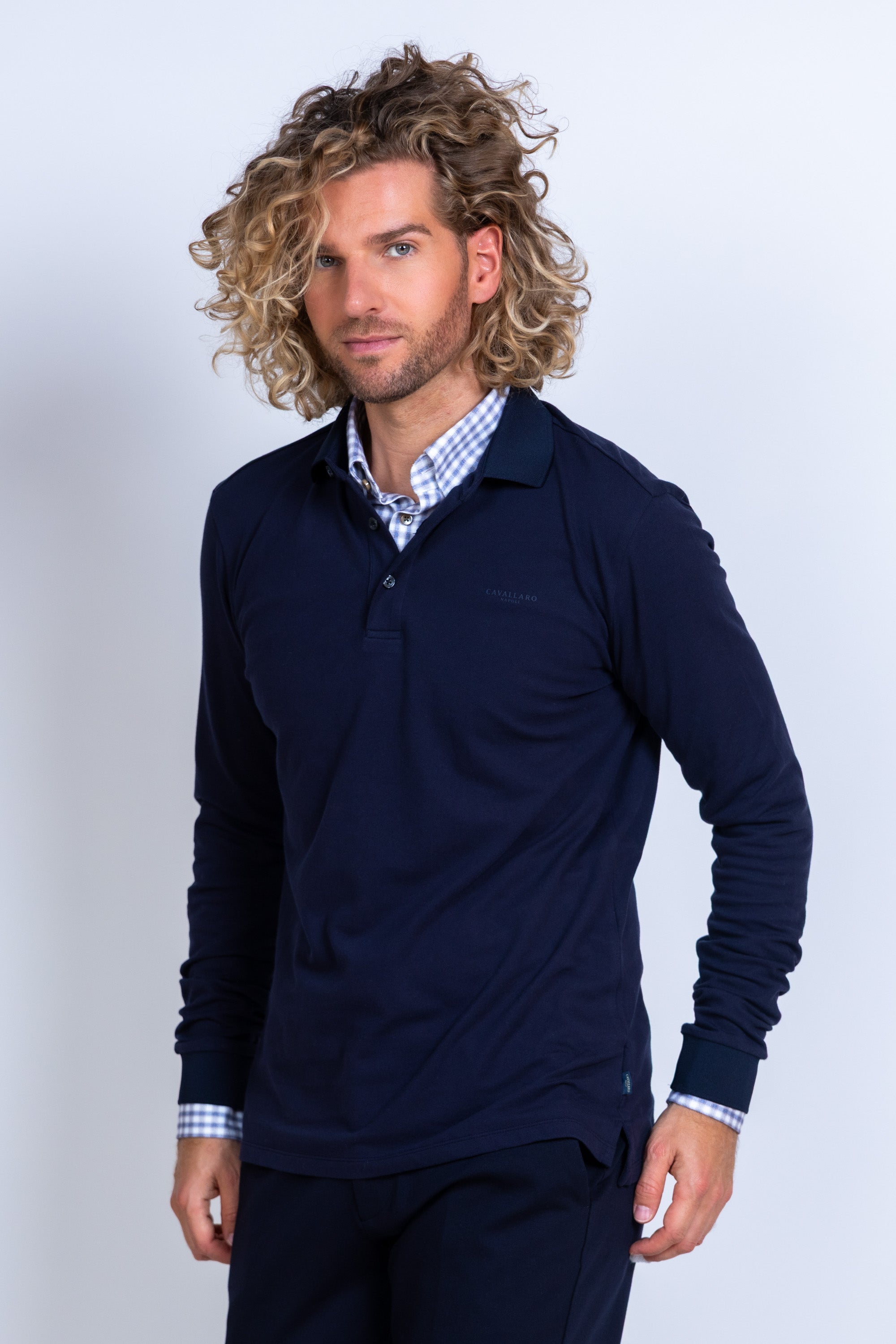 Polo met lange mouwen - Marine