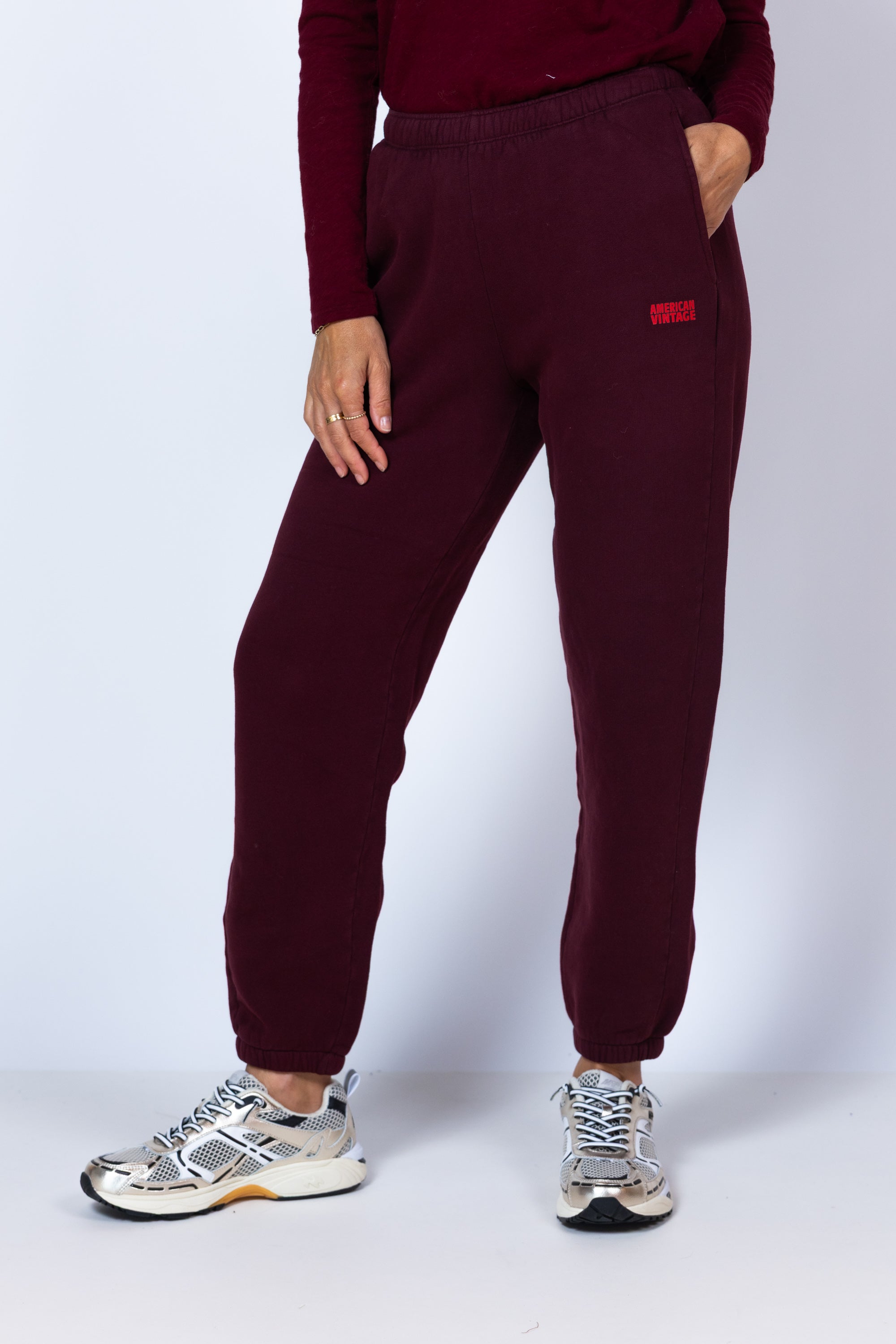 Sweatpants met zakken - Donkerbordeaux