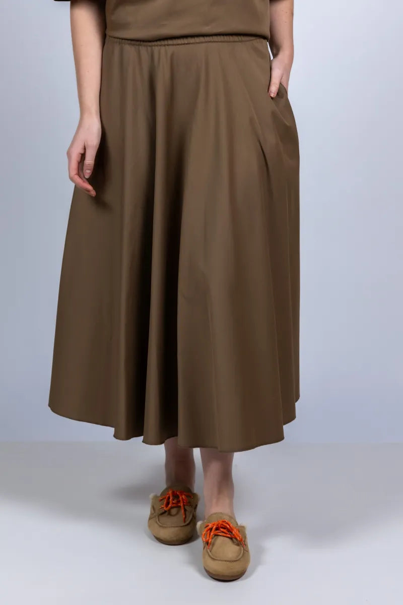 LA SALLE LA SALLE lc13 Rok met elastische taille - Taupe