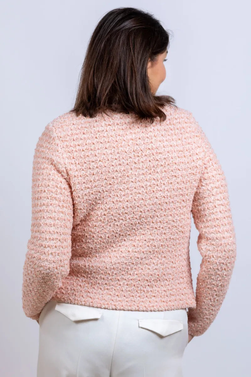MARCCAIN COLLECTIE MARCCAIN COLLECTIE AC.39.09 M15 MARCCAIN COLLECTIE AC.39.09 M15 Jasje met knopen - Oudroze