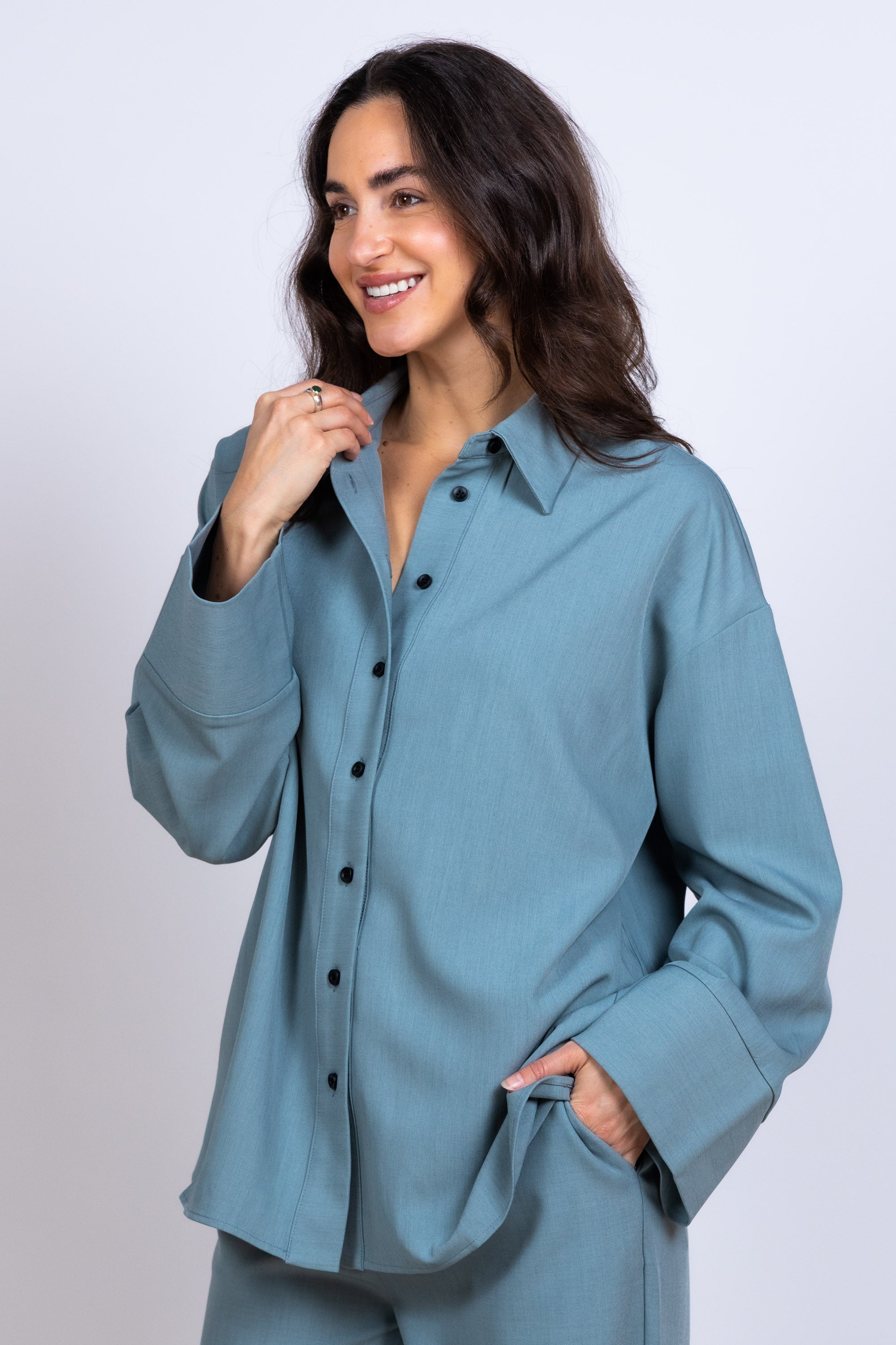 Blouse met knopen - Mint